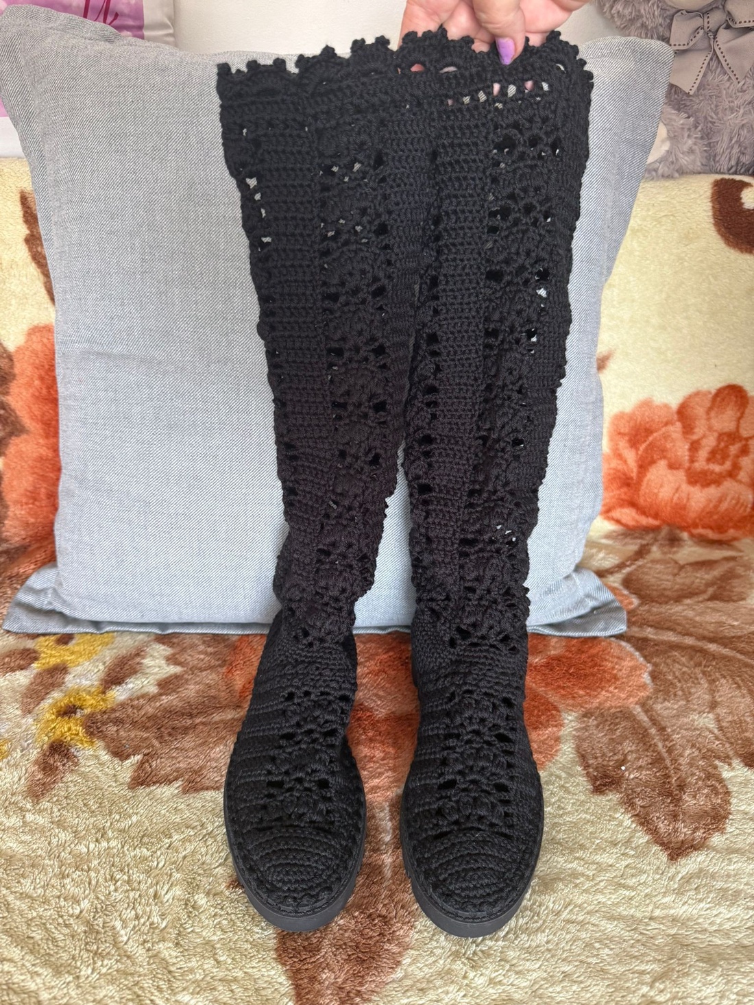 Cizme dama crosetata - îmbrăcăminte și modă - pantofi, papuci, șosete - sandale - Artynos.ro