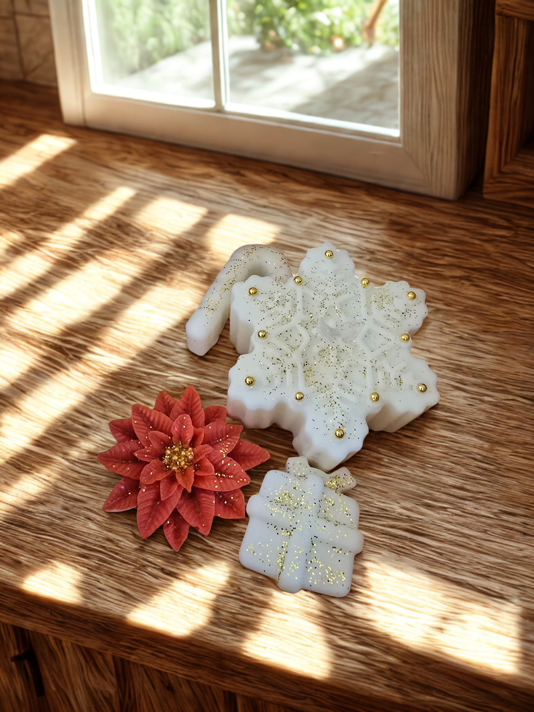 Pachet de Sărbători Handmade Fulg de Nea  Melt-uri Aromate pentru Magia Crăciunului - crăciun - decorațiuni de crăciun de casă - lumânări parfumate de crăciun - Artynos.ro