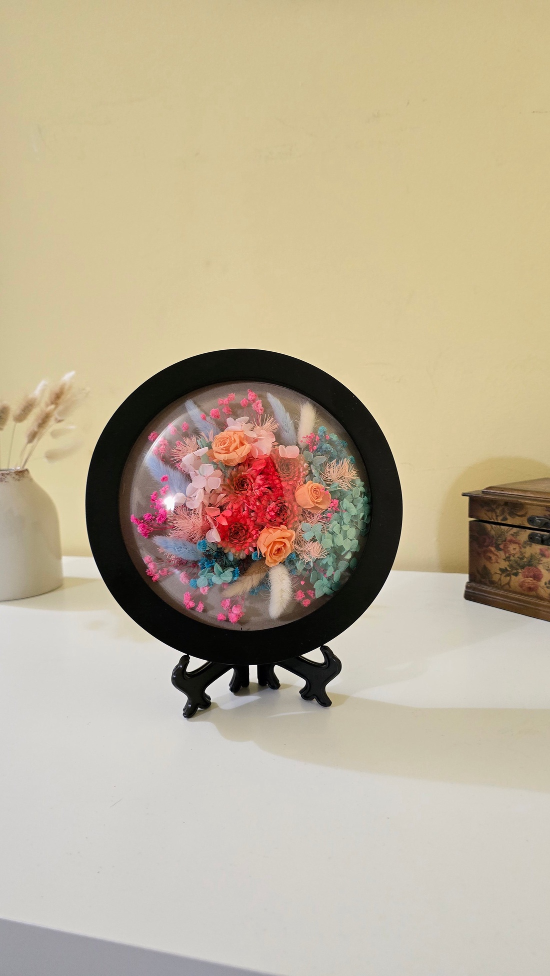 Tablou cu flori naturale conservate - casă & stil de viață - decorațiuni de casă - accesorii florale - buchete de flori - Artynos.ro