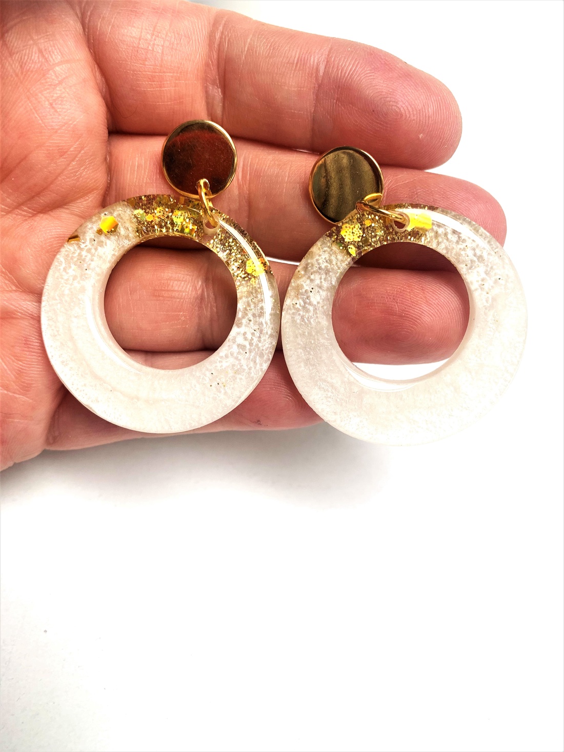 Cercei unicat din rasina -pentru mireasa - accesorii nuntă - bijuterii mireasă - cercei mireasă - Artynos.ro