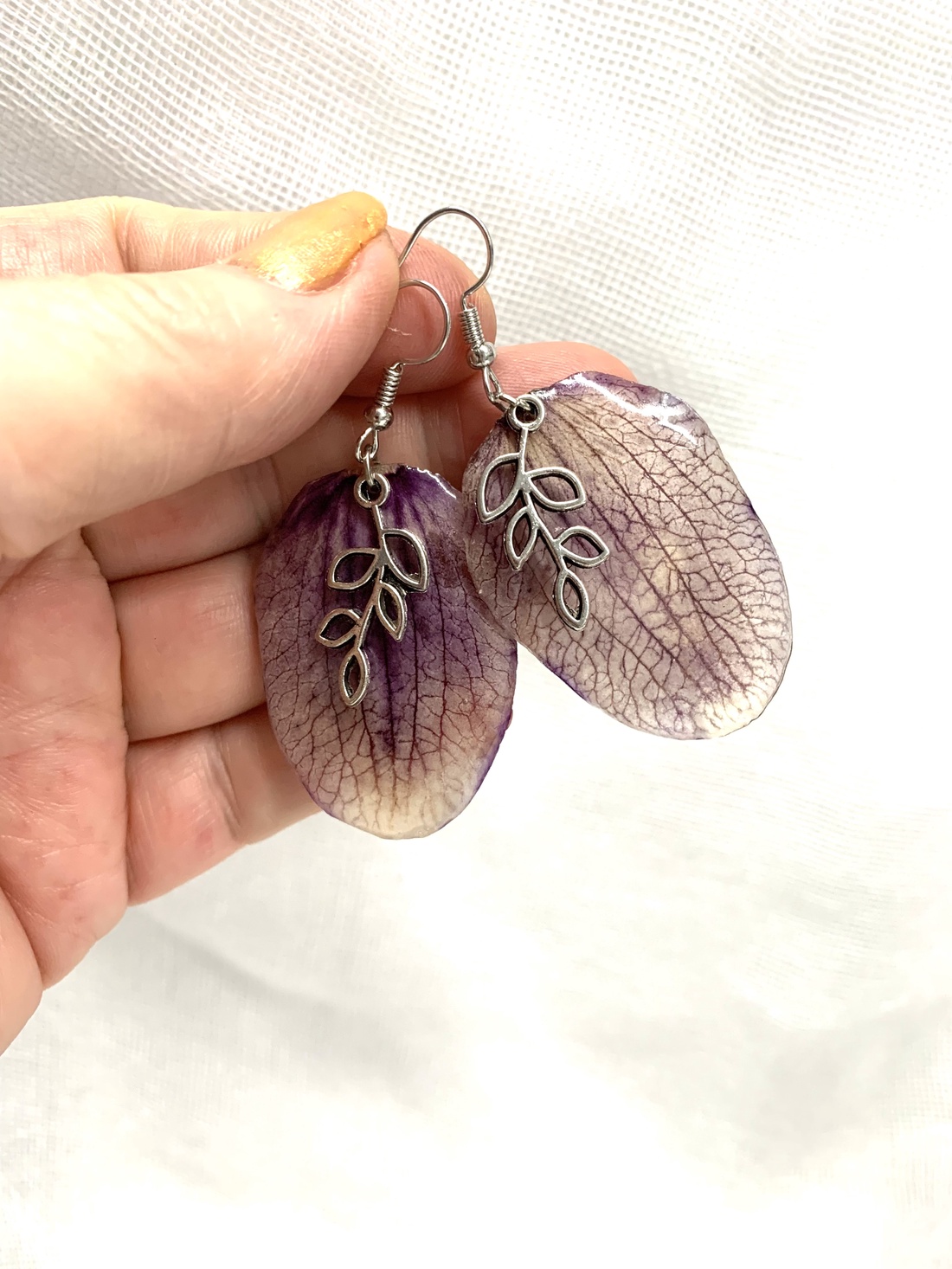 Set bijuterii handmade unicat din rasina si orhidee naturale 00774   - accesorii nuntă - bijuterii mireasă - set bijuterii de mireasă - Artynos.ro