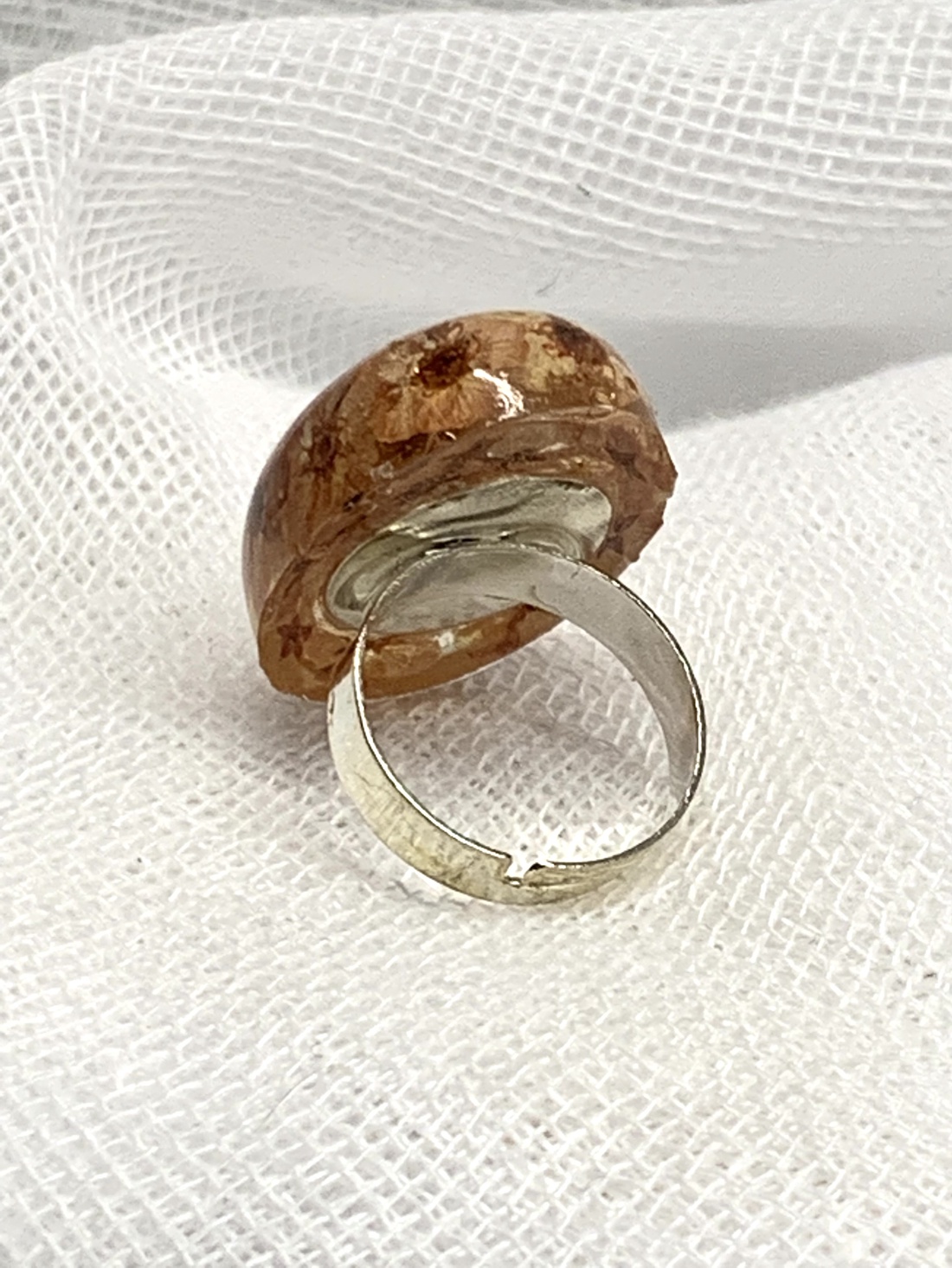 Inel reglabil handmade unicat - din rasina si flori naturale 00772 - bijuterii - inele - inele de statement - Artynos.ro