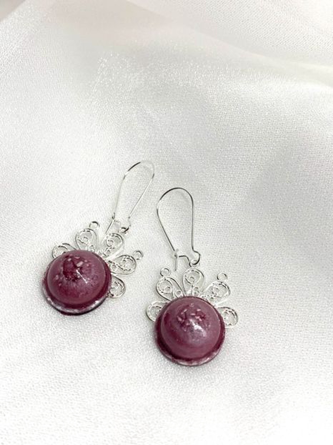 cercei handmade unicat din rasina   - bijuterii - cercei - cercei cerc - Artynos.ro