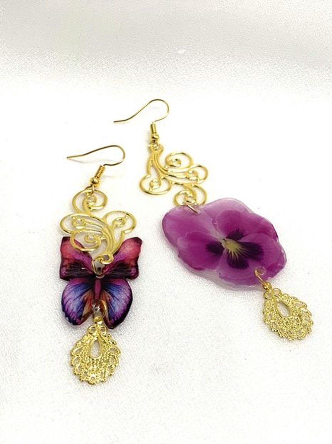 cercei handmade unicat din rășină 00515 - bijuterii - cercei - cercei drop - Artynos.ro