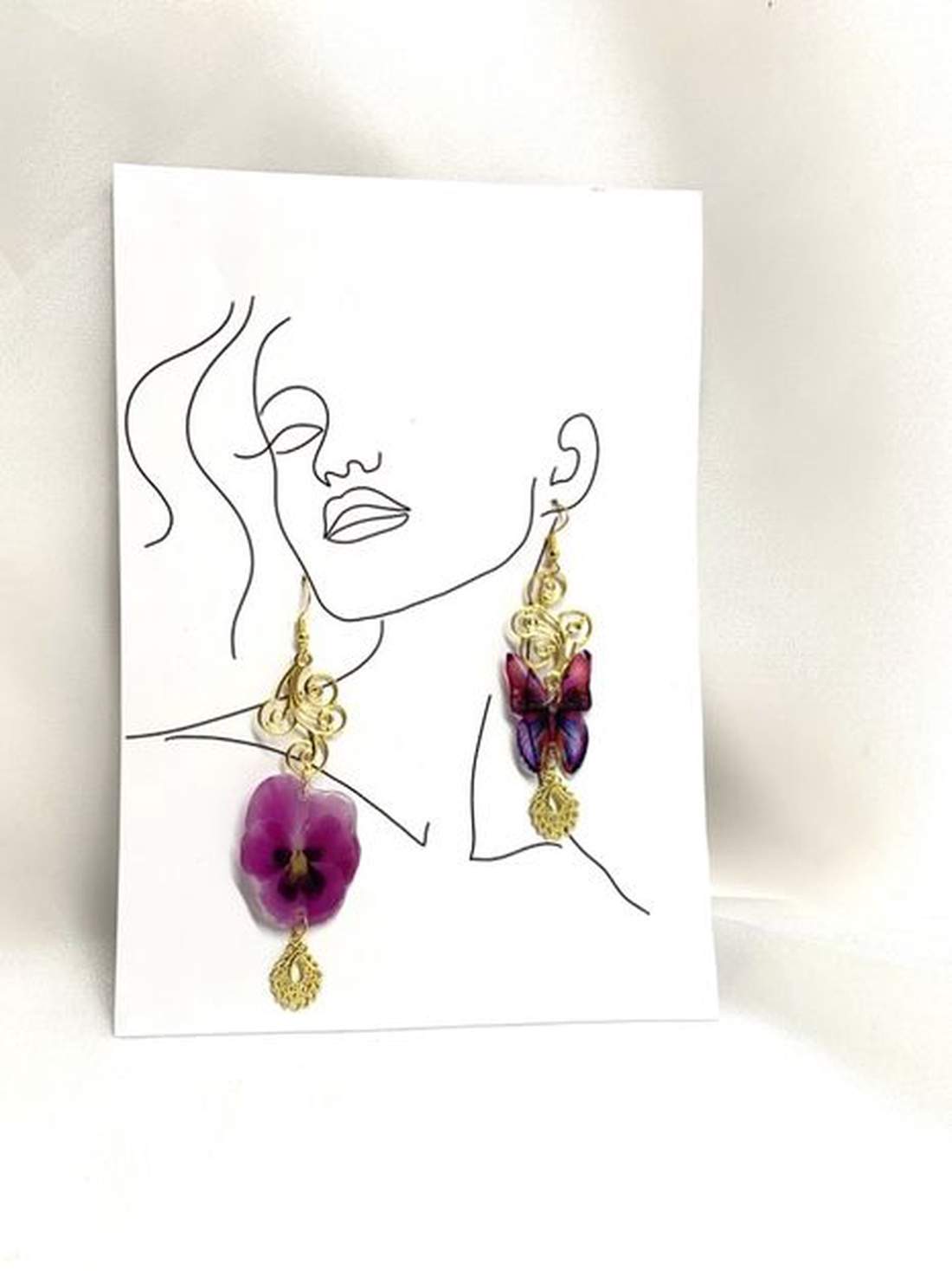 cercei handmade unicat din rășină 00515 - bijuterii - cercei - cercei drop - Artynos.ro