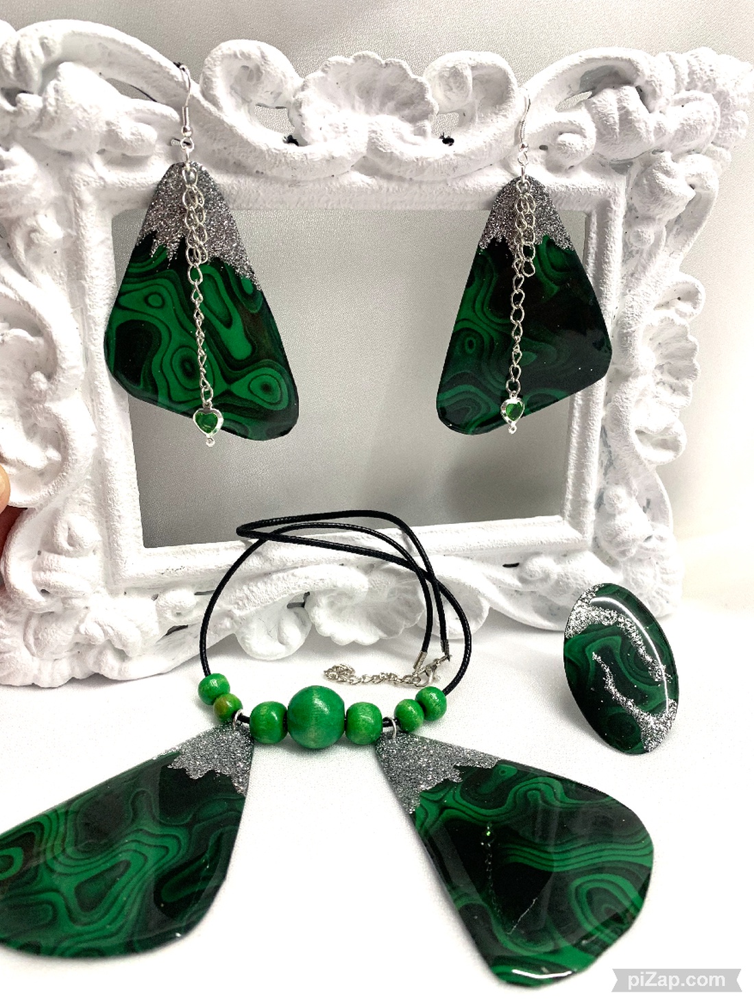 Set bijuterii handmade unicat din rășină 00555 - - Artynos.ro Set bijuterii handmade unicat din rășină 00555 - - Artynos.ro