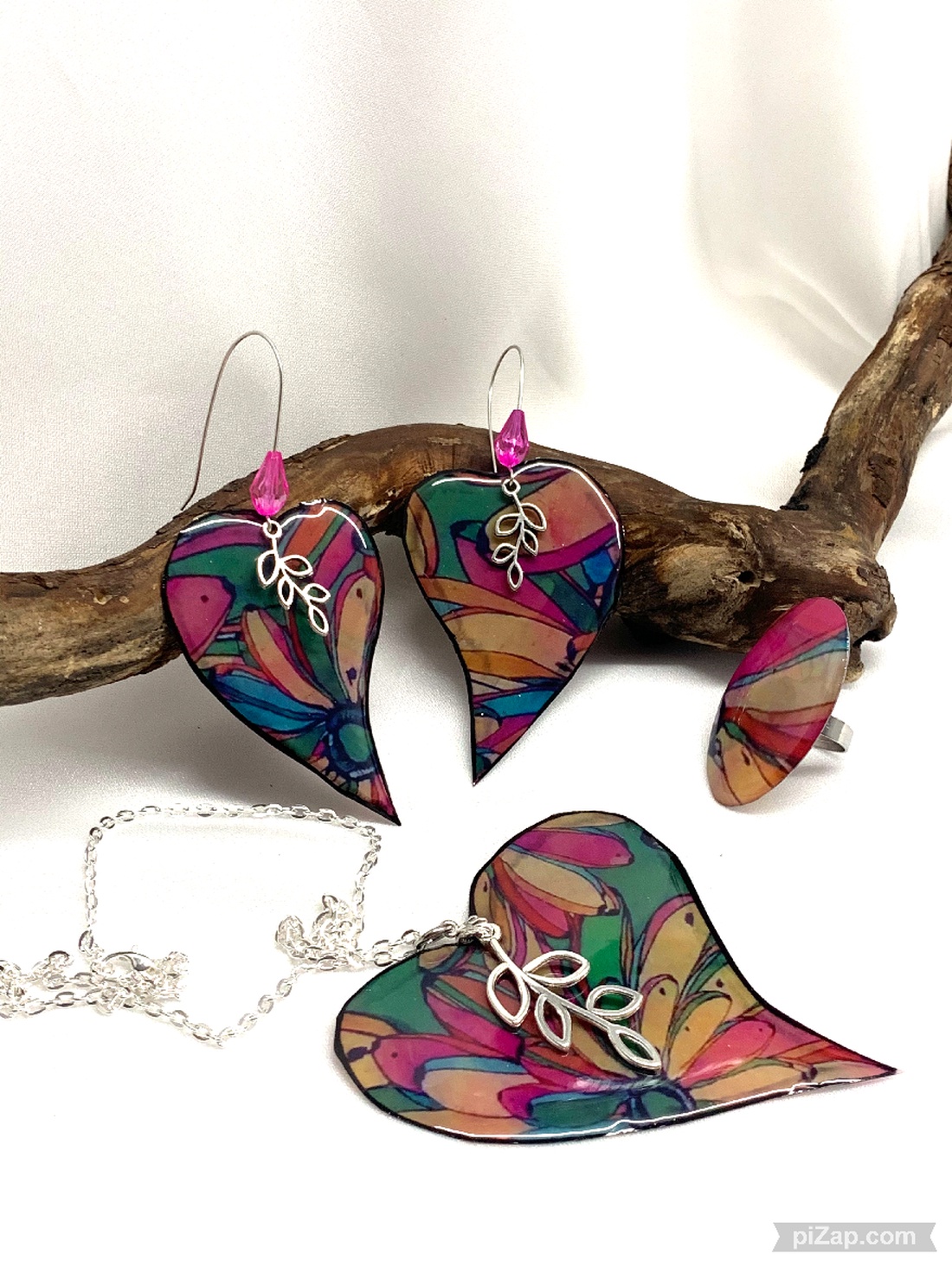 Set bijuterii handmade unicat - din rășină 005561 - - Artynos.ro Set bijuterii handmade unicat - din rășină 005561 - - Artynos.ro