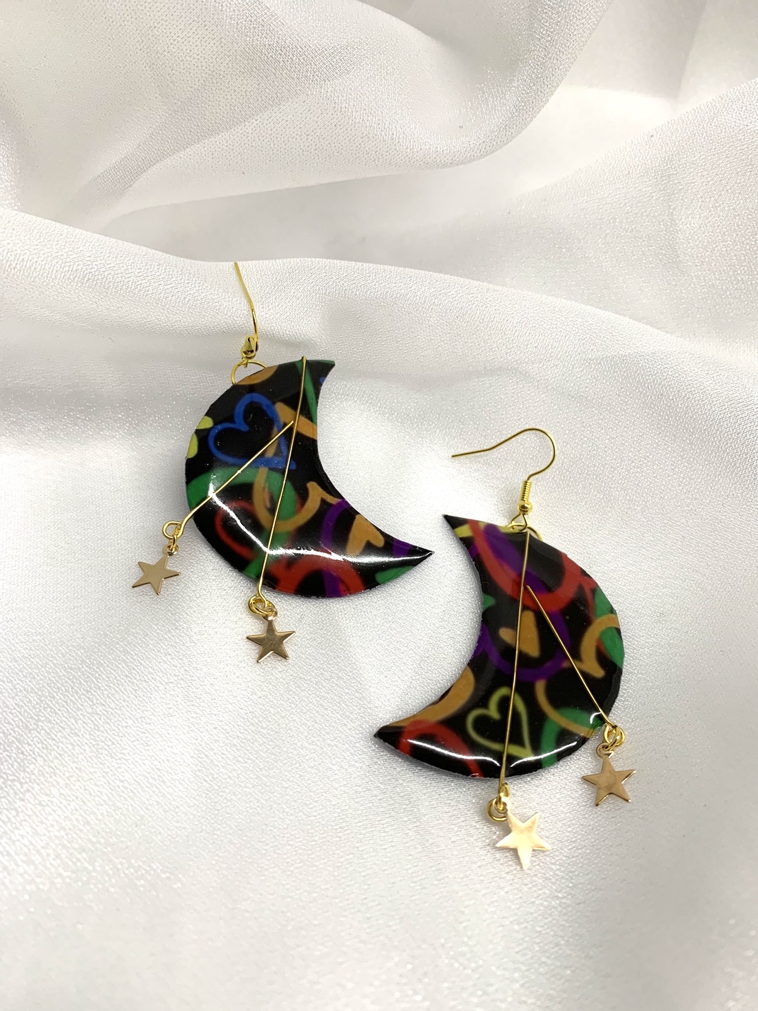 Cercei handmade unicat din rasina-pictati manual  00713 -  - Artynos.ro