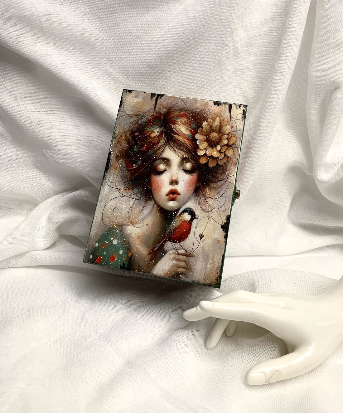 Cutie - caseta de bijuterii din lemn decorata manual 00819 - - Artynos.ro Cutie - caseta de bijuterii din lemn decorata manual 00819 - - Artynos.ro