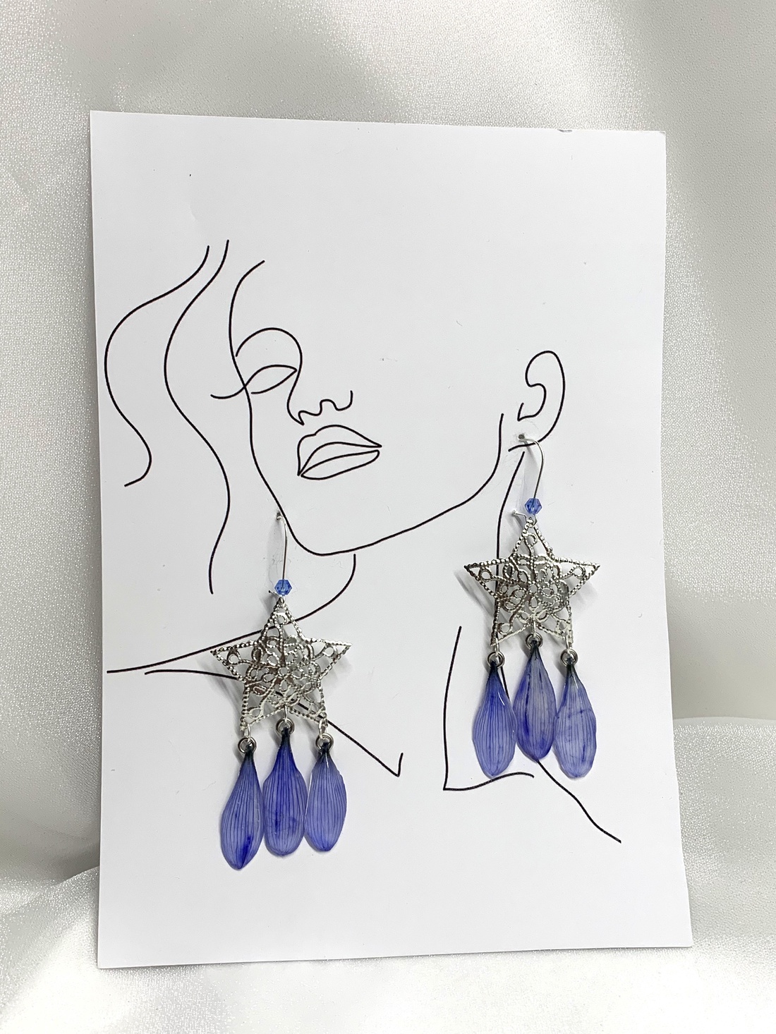 cercei handmade unicat din rasina si flori naturale 00825 -  - Artynos.ro