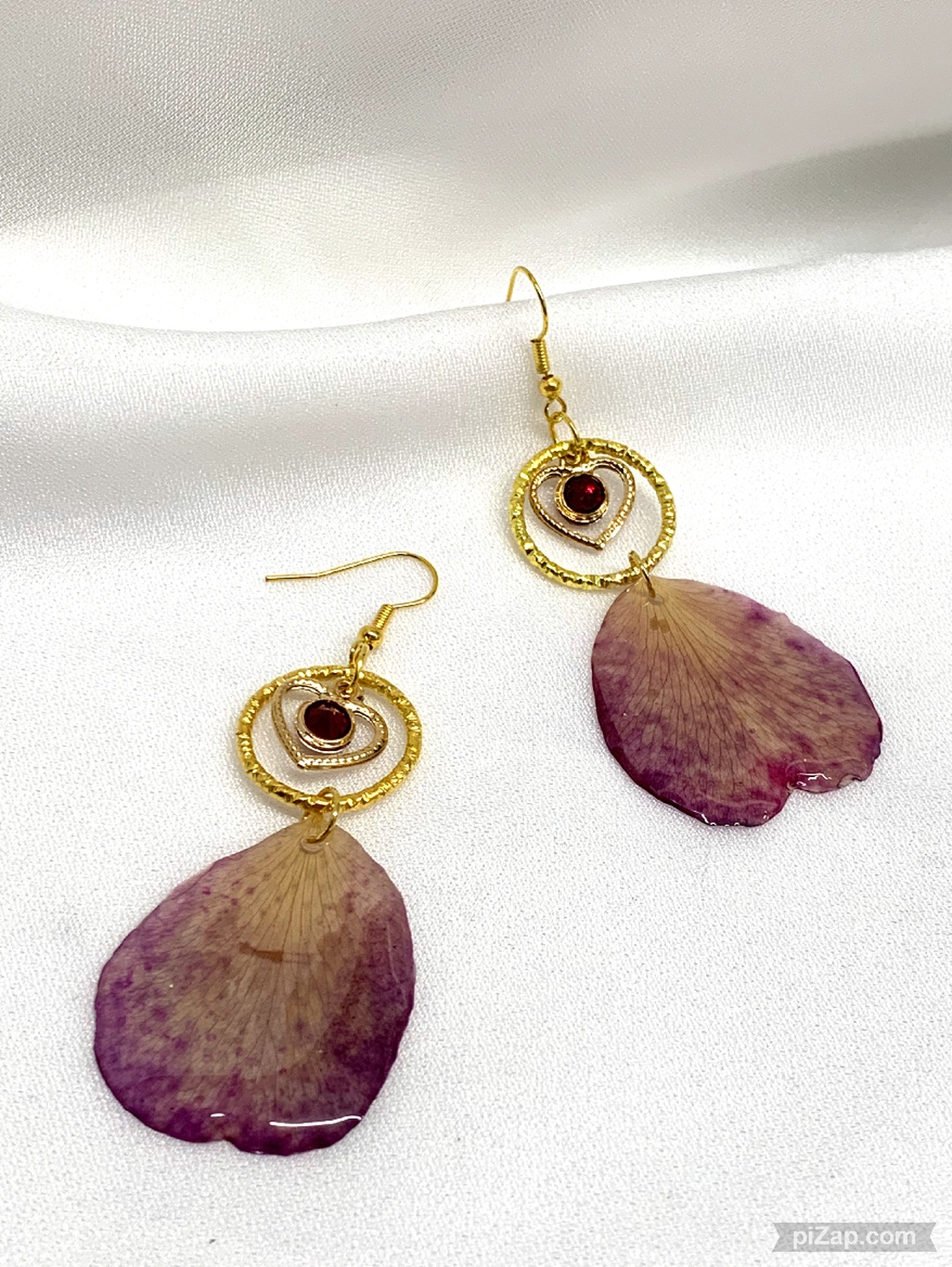 cercei handmade unicat din rasina si flori naturale 00844 -  - Artynos.ro