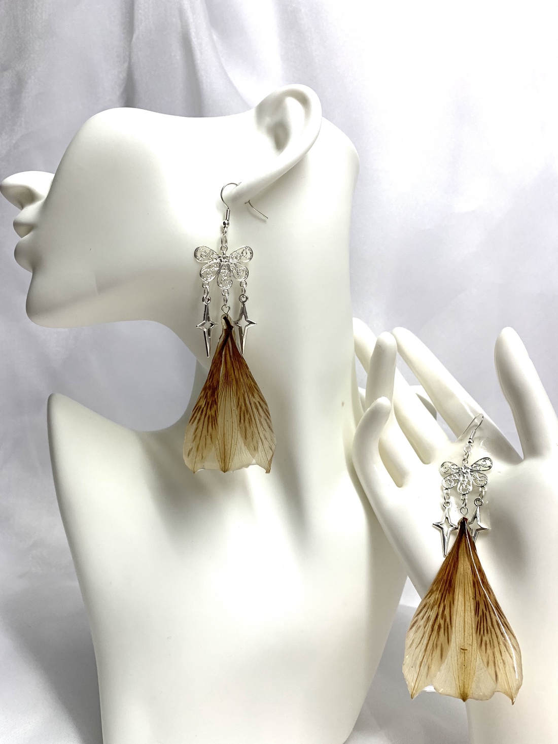 cercei handmade unicat din rasina si flori natural 00847 -  - Artynos.ro