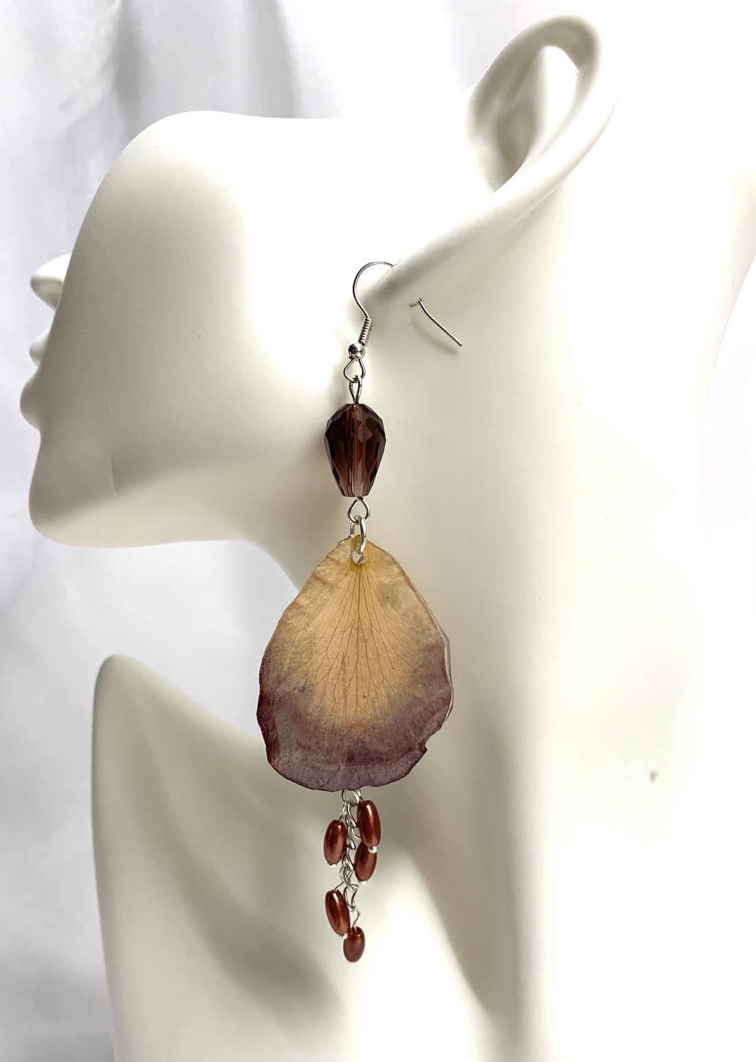 cercei handmade unicat din rasina si flori natural 00848 -  - Artynos.ro
