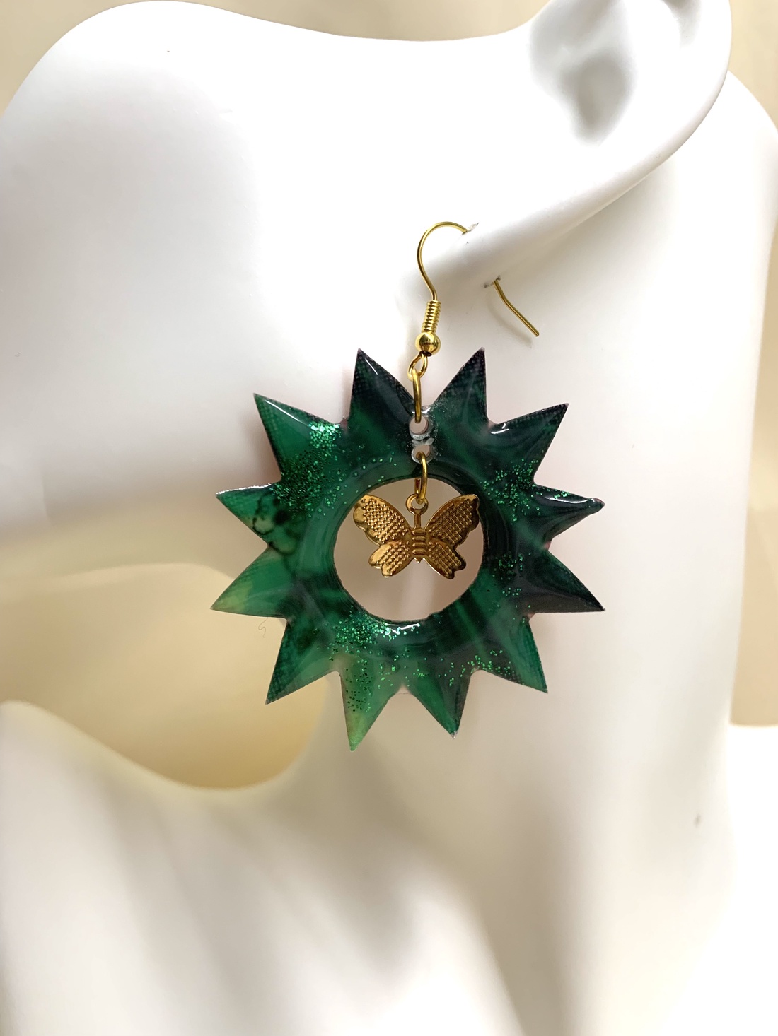 cercei soarele si luna  00679 - bijuterii - cercei - cercei din rășină - Artynos.ro