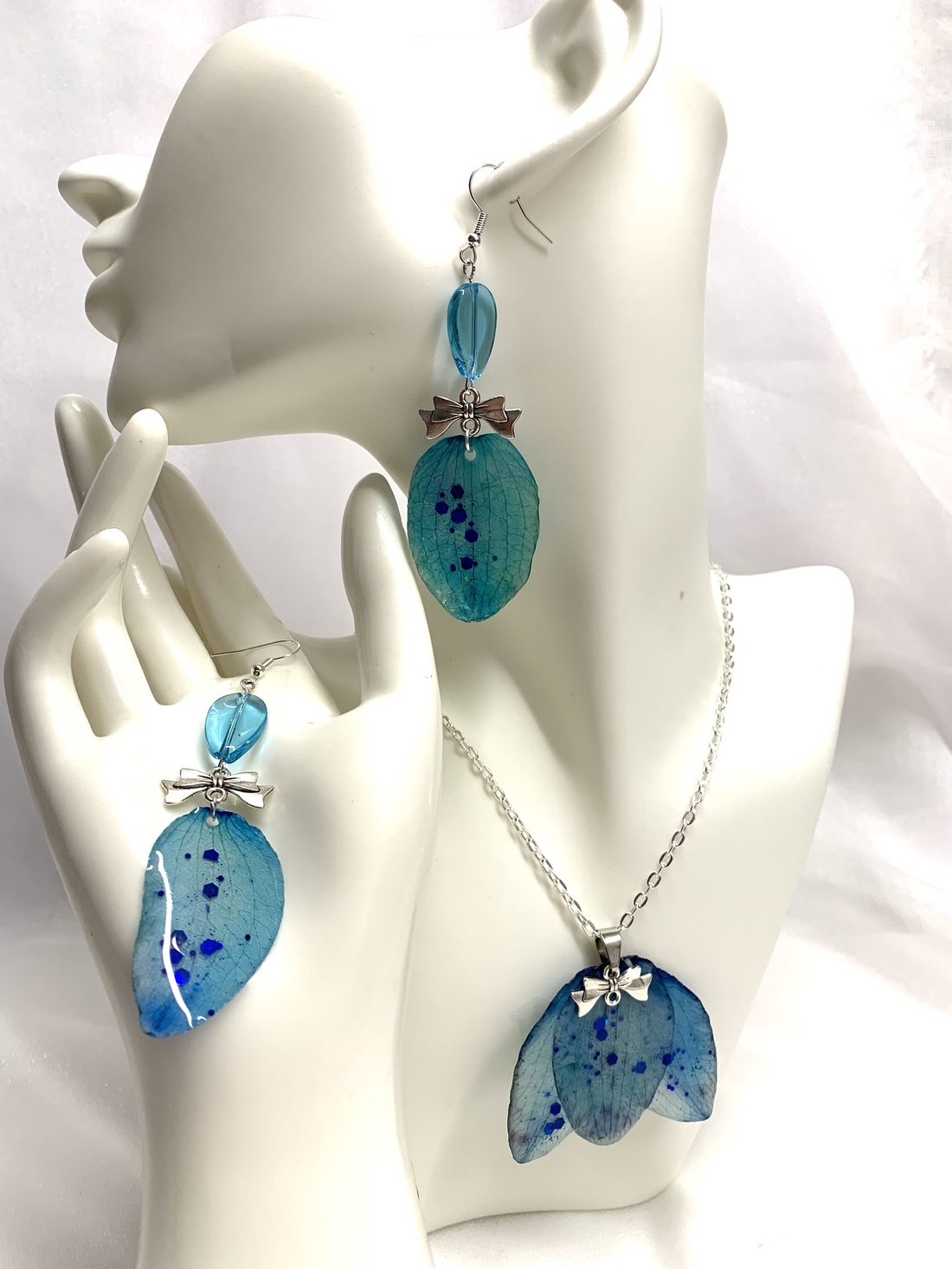 Set bijuterii cu flori naturale Orhidee 00866 - bijuterii - seturi de bijuterii - Artynos.ro