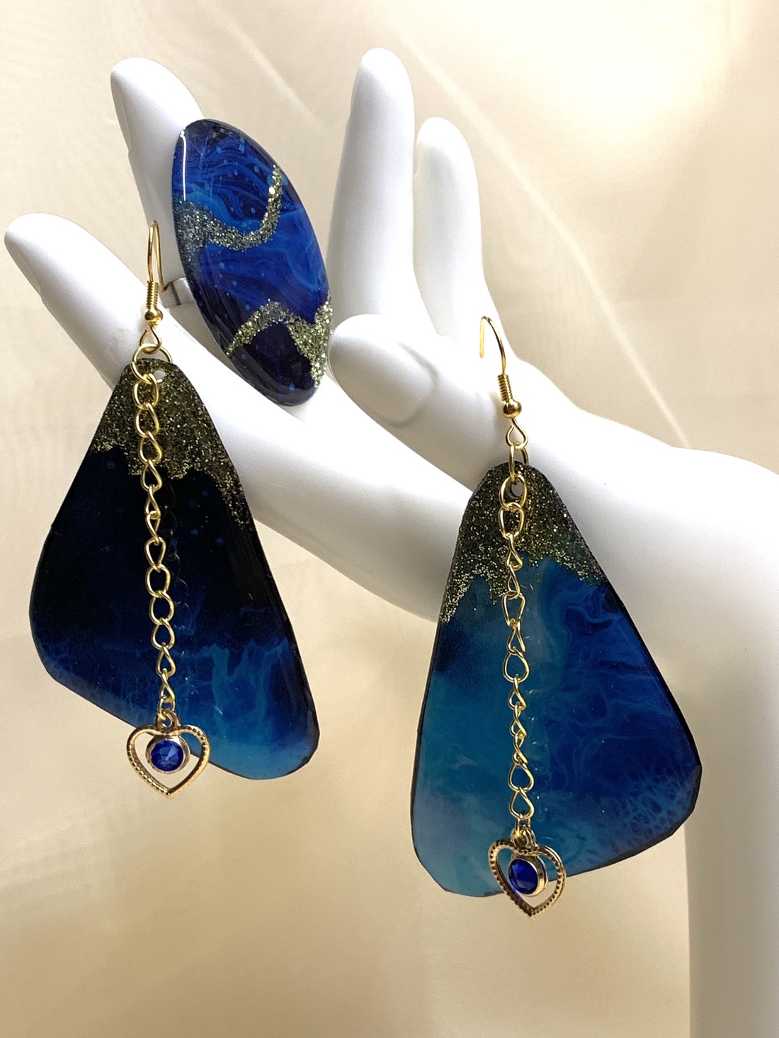 Set bijuterii pictat manual 00560 - bijuterii - seturi de bijuterii - Artynos.ro