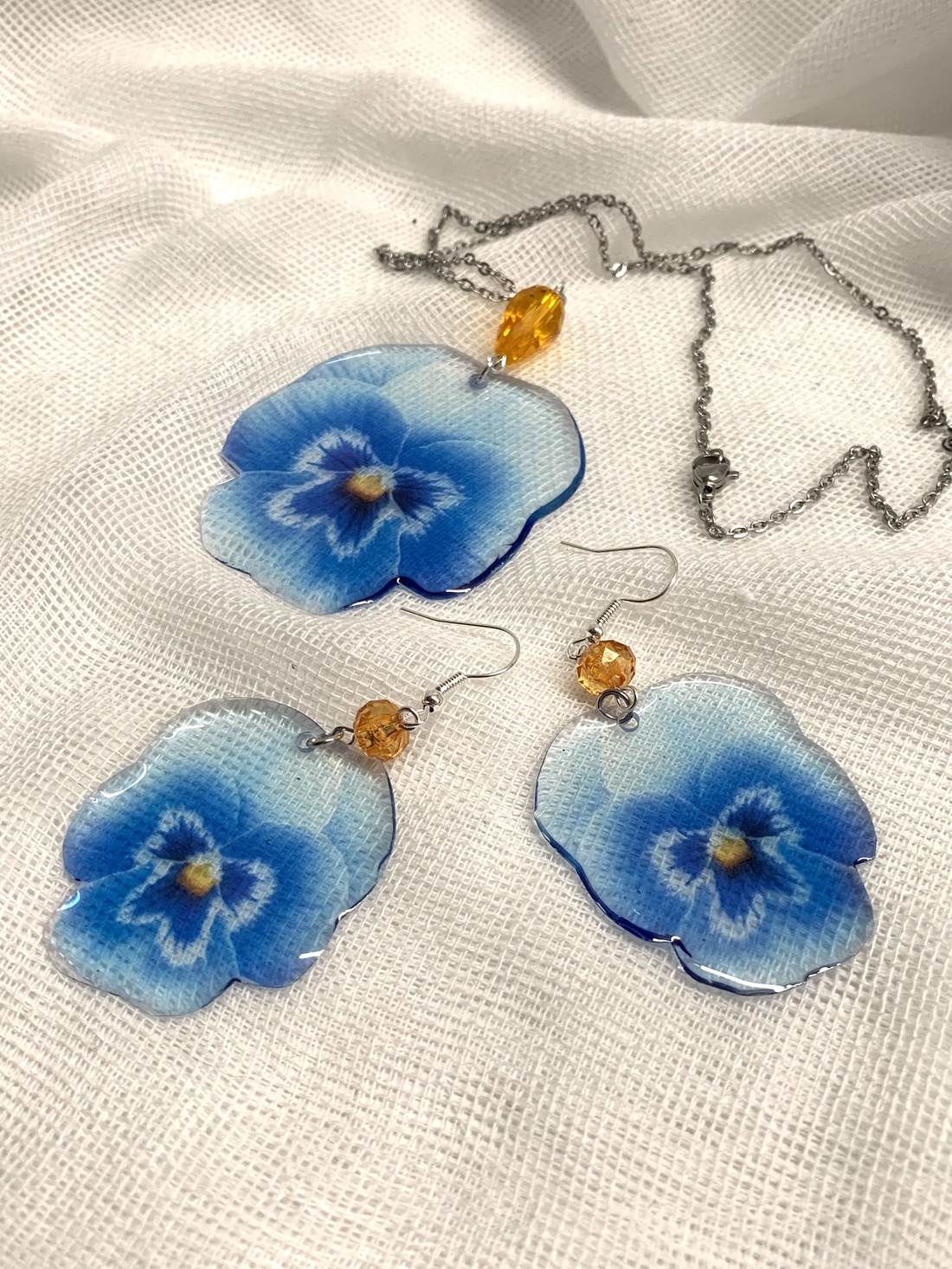 Set bijuterii handmade unicat din rășină 00521 - bijuterii - seturi de bijuterii - Artynos.ro