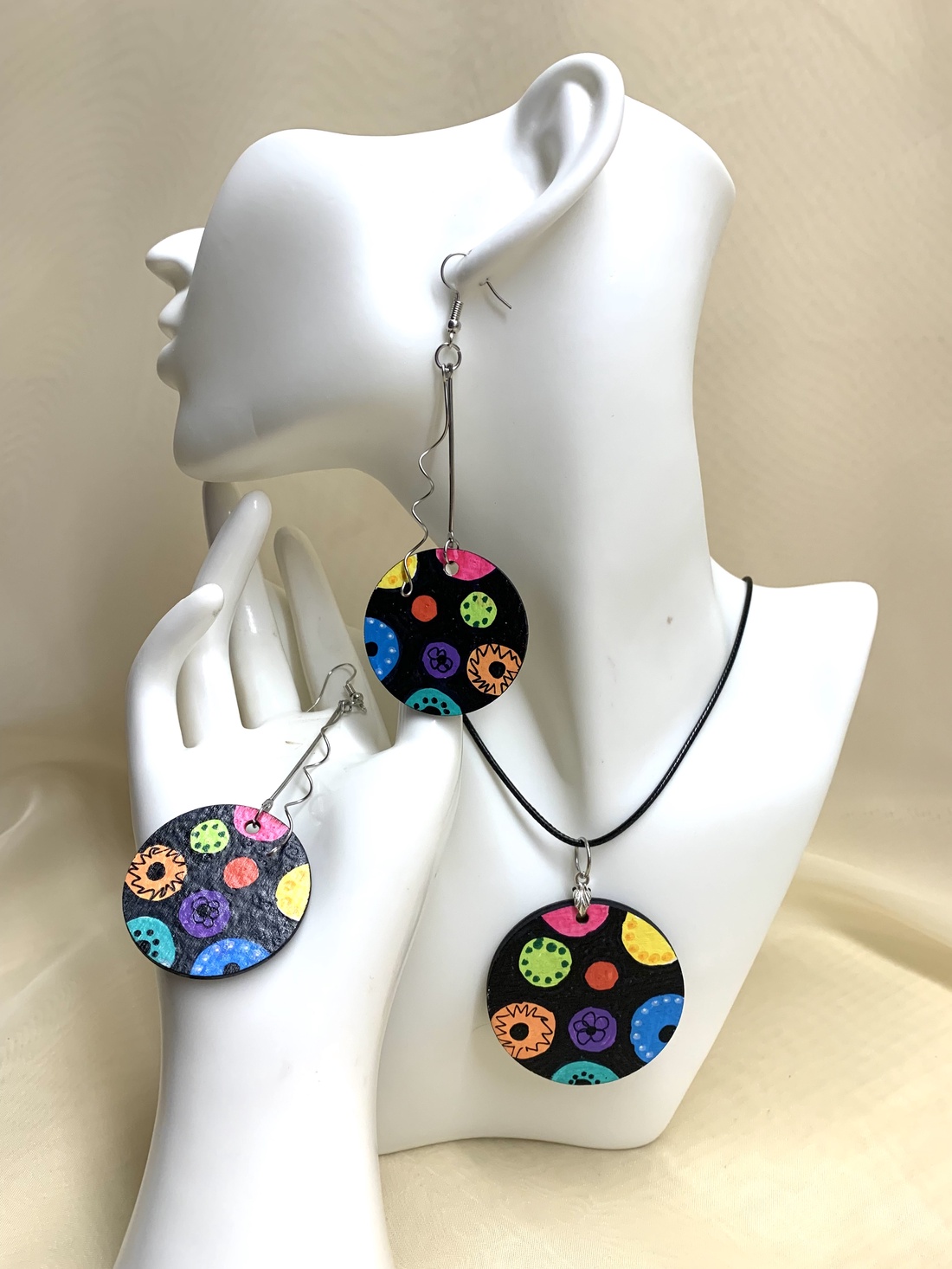 Set handmade unicat - pictat manual 00474 - bijuterii - seturi de bijuterii - Artynos.ro