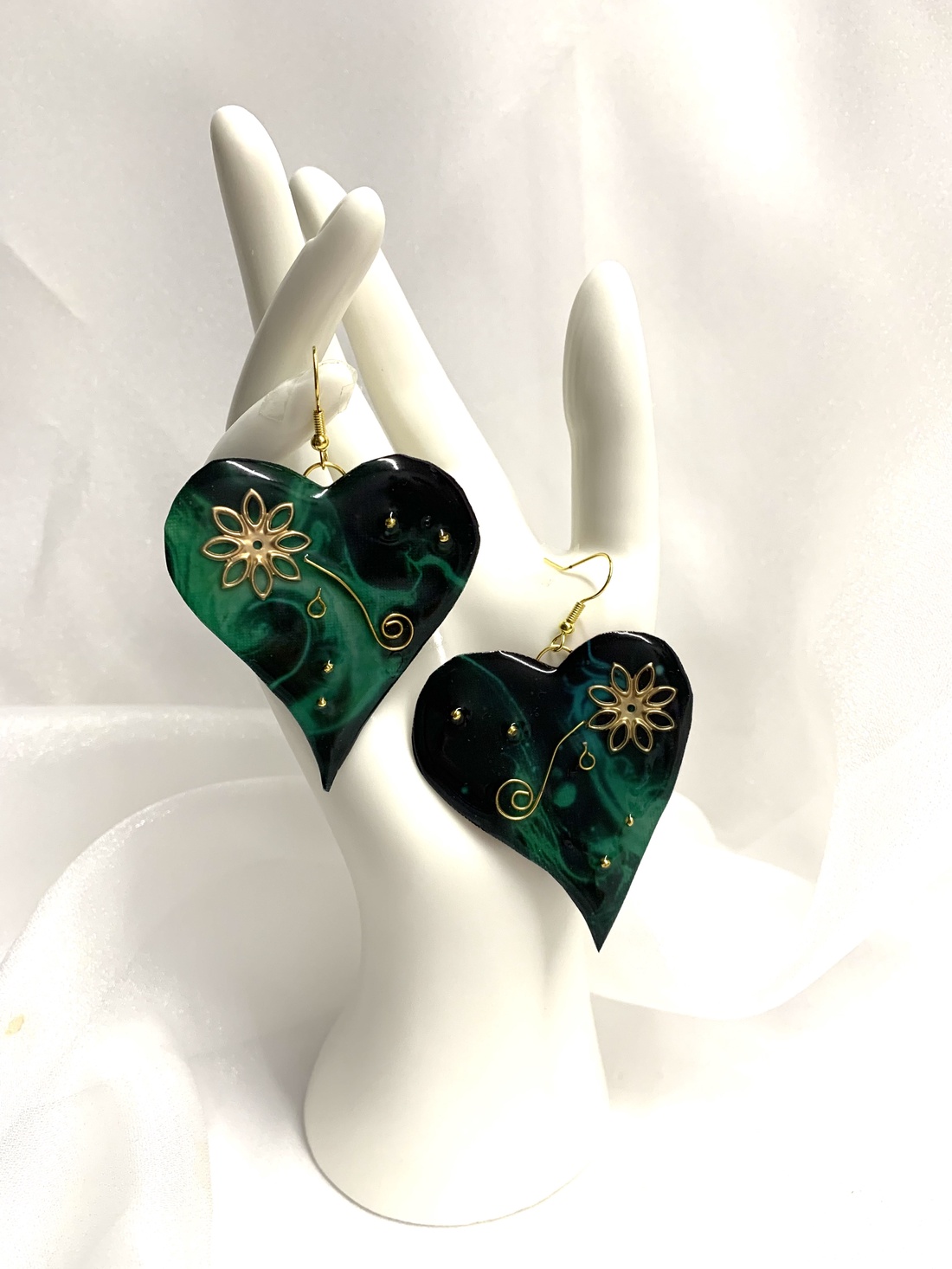 Cercei handmade unicat cu rasina 00978 -  - Artynos.ro