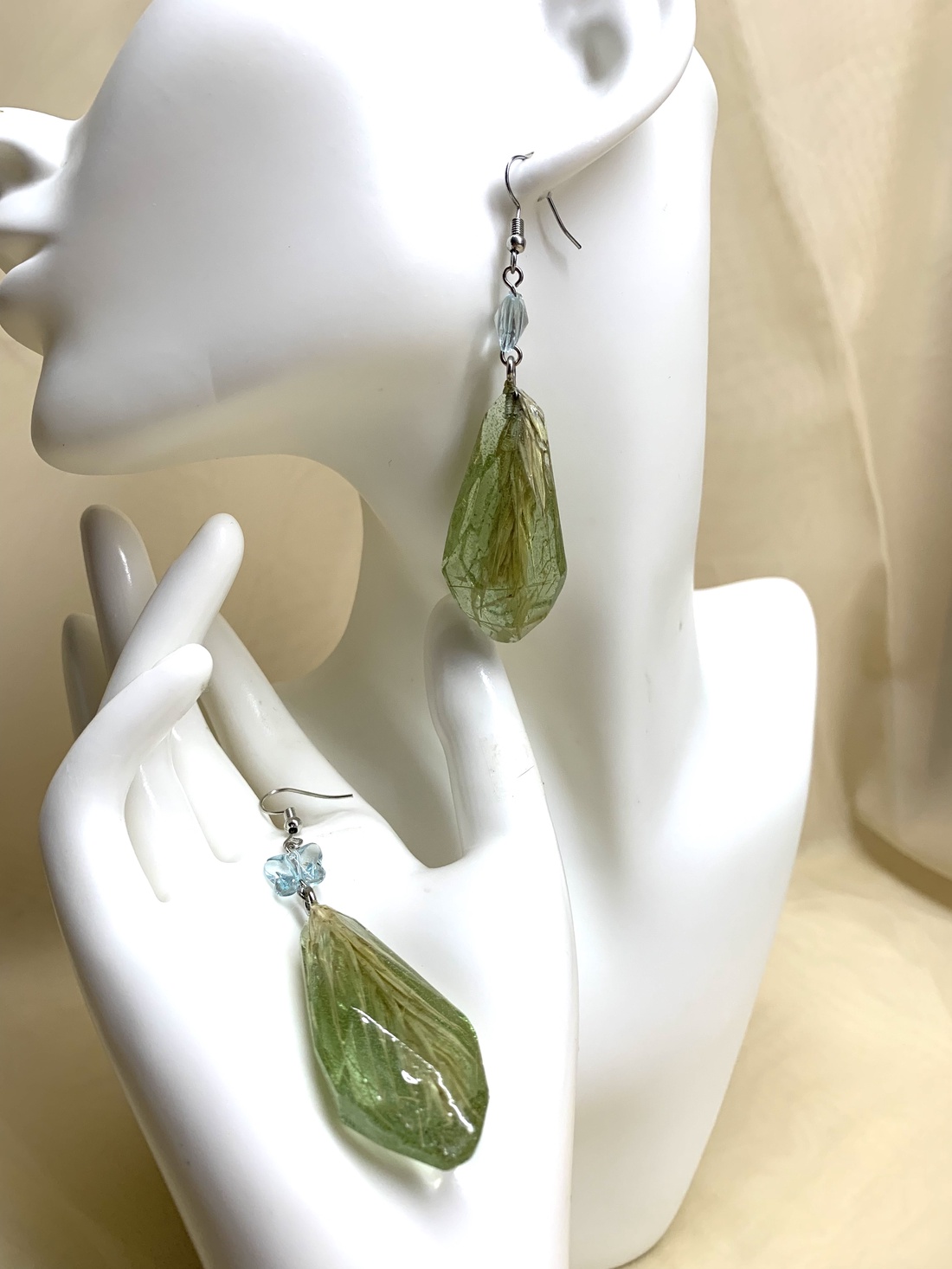 cercei cu spice de grâu 01095 - bijuterii - cercei - cercei din rășină - Artynos.ro