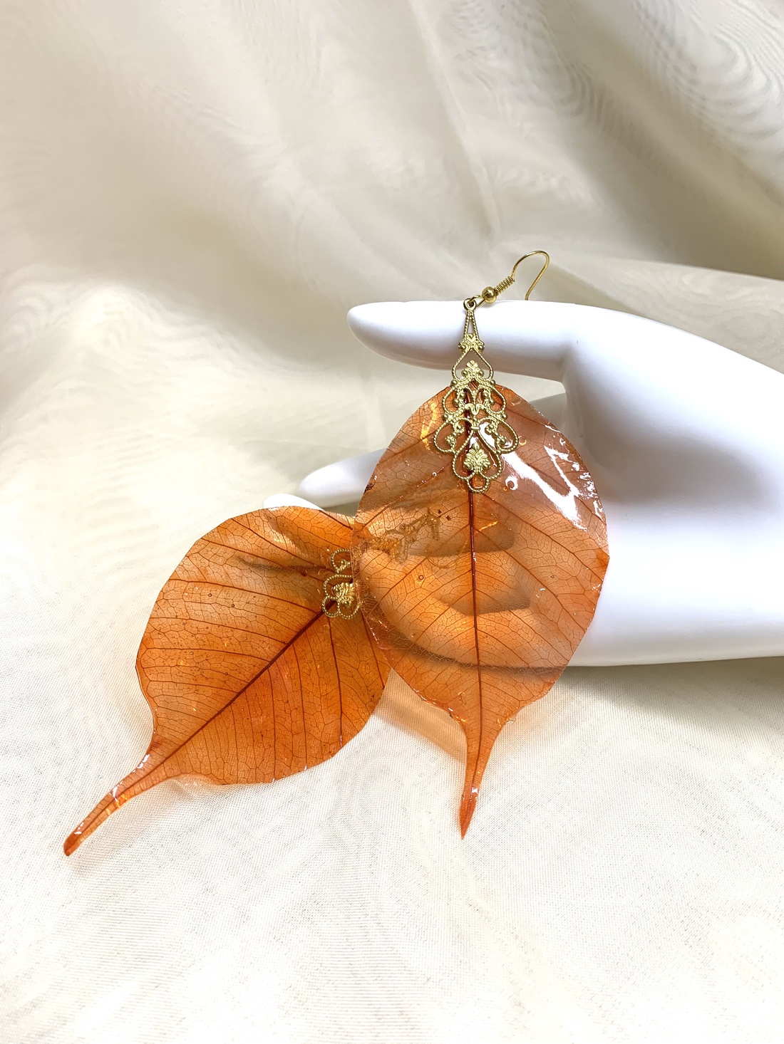 Set bijuterii cu frunze naturale 00975 - bijuterii - seturi de bijuterii - Artynos.ro