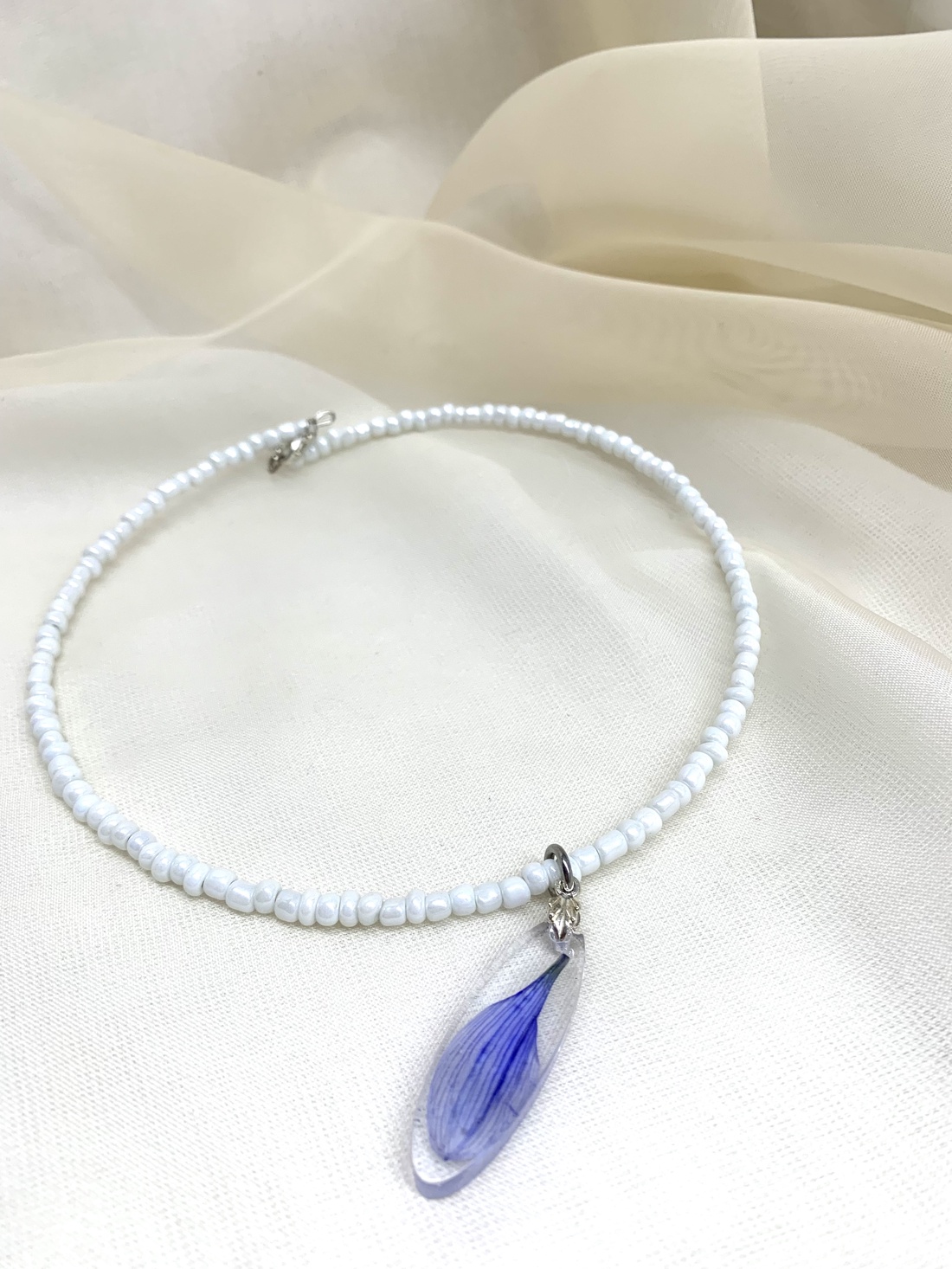 Colier-pandantiv cu flori naturale 01153 - bijuterii - coliere - coliere cu pandative - Artynos.ro