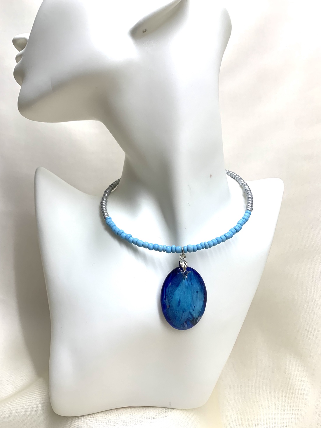 Colier-pandantiv cu flori naturale 01158 - bijuterii - coliere - coliere cu pandative - Artynos.ro