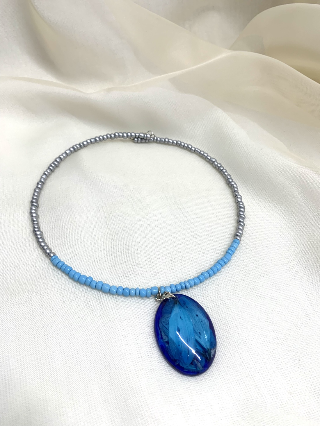 Colier-pandantiv cu flori naturale 01158 - bijuterii - coliere - coliere cu pandative - Artynos.ro