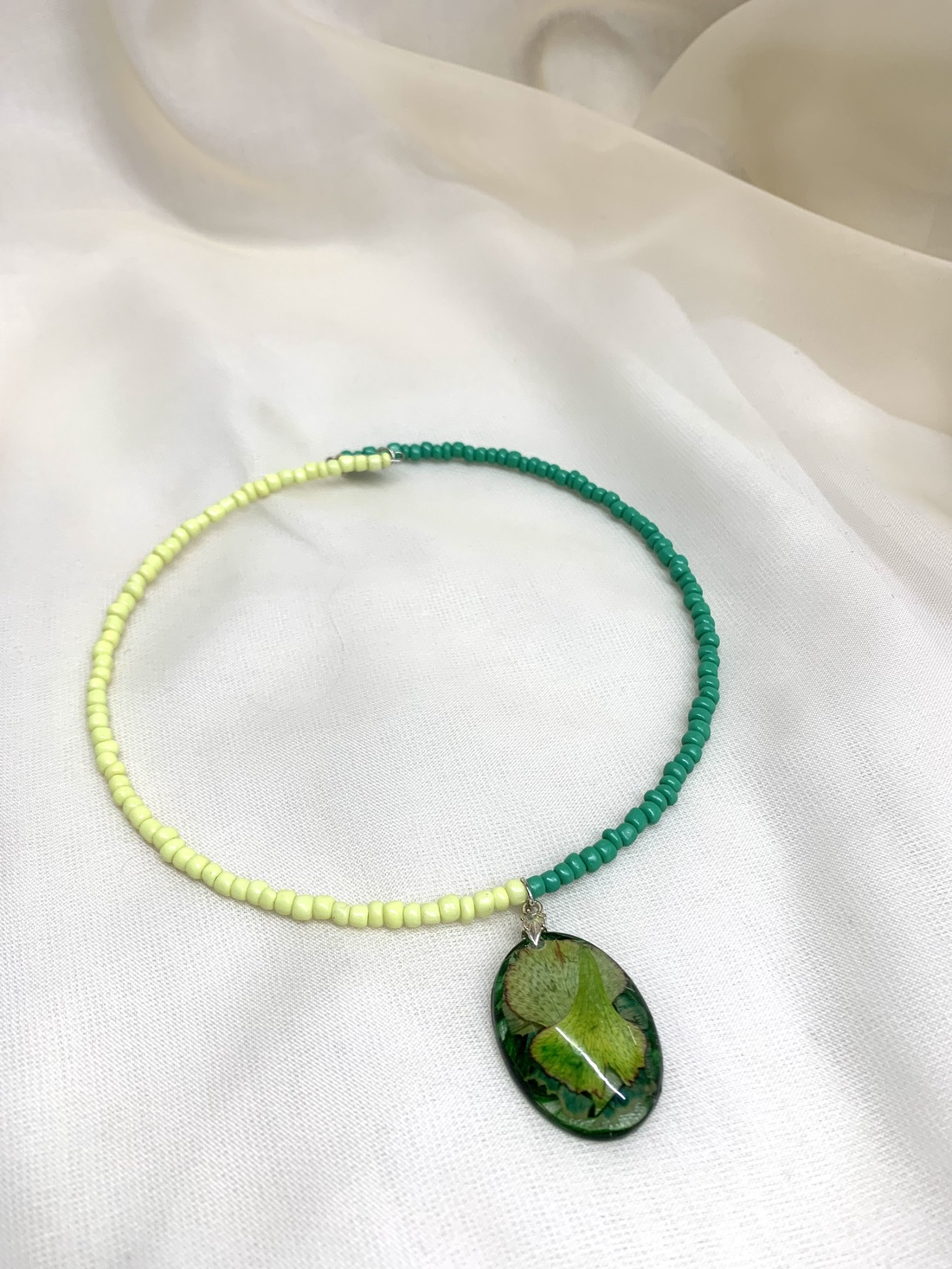 Colier-pandantiv cu flori naturale 01159 - bijuterii - coliere - coliere cu pandative - Artynos.ro