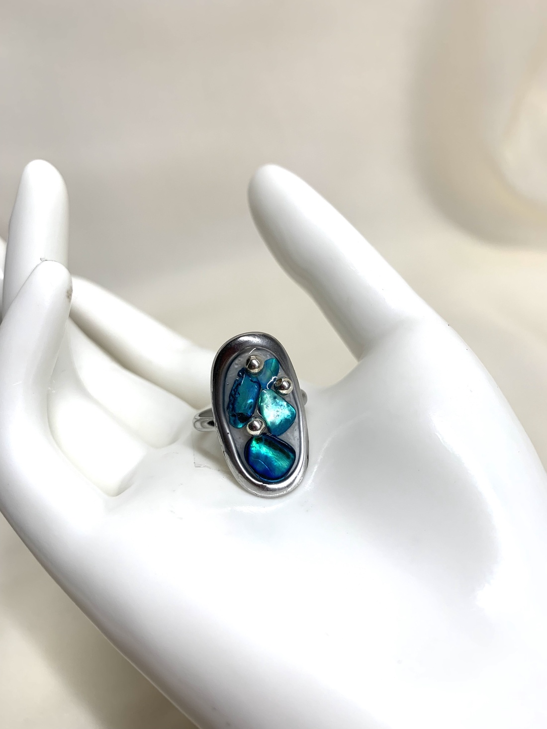  Inel cu scoici veritabile Abalone (Paua) 01162 - bijuterii - inele - inele cu figurine - Artynos.ro