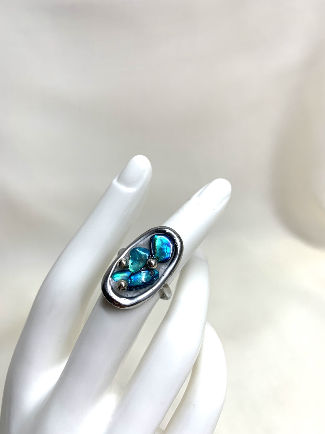  Inel cu scoici veritabile Abalone (Paua) 01162 - bijuterii - inele - inele cu figurine - Artynos.ro