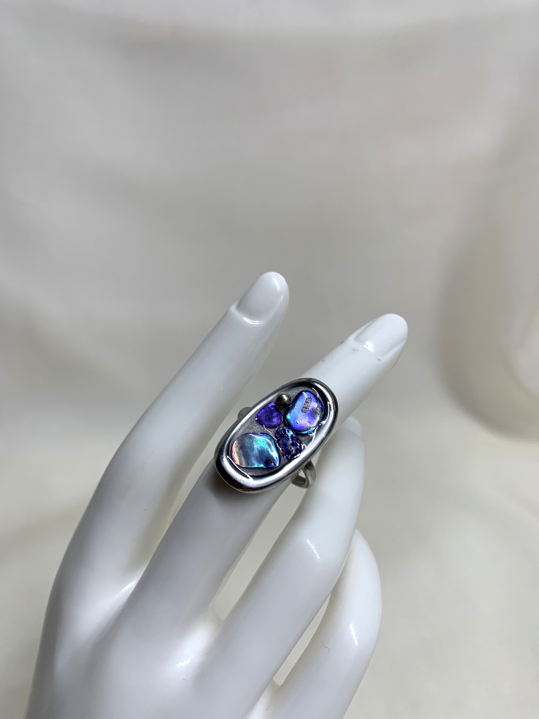 Inel cu scoici veritabile Abalone (Paua) 01165 - bijuterii - inele - inele cu figurine - Artynos.ro