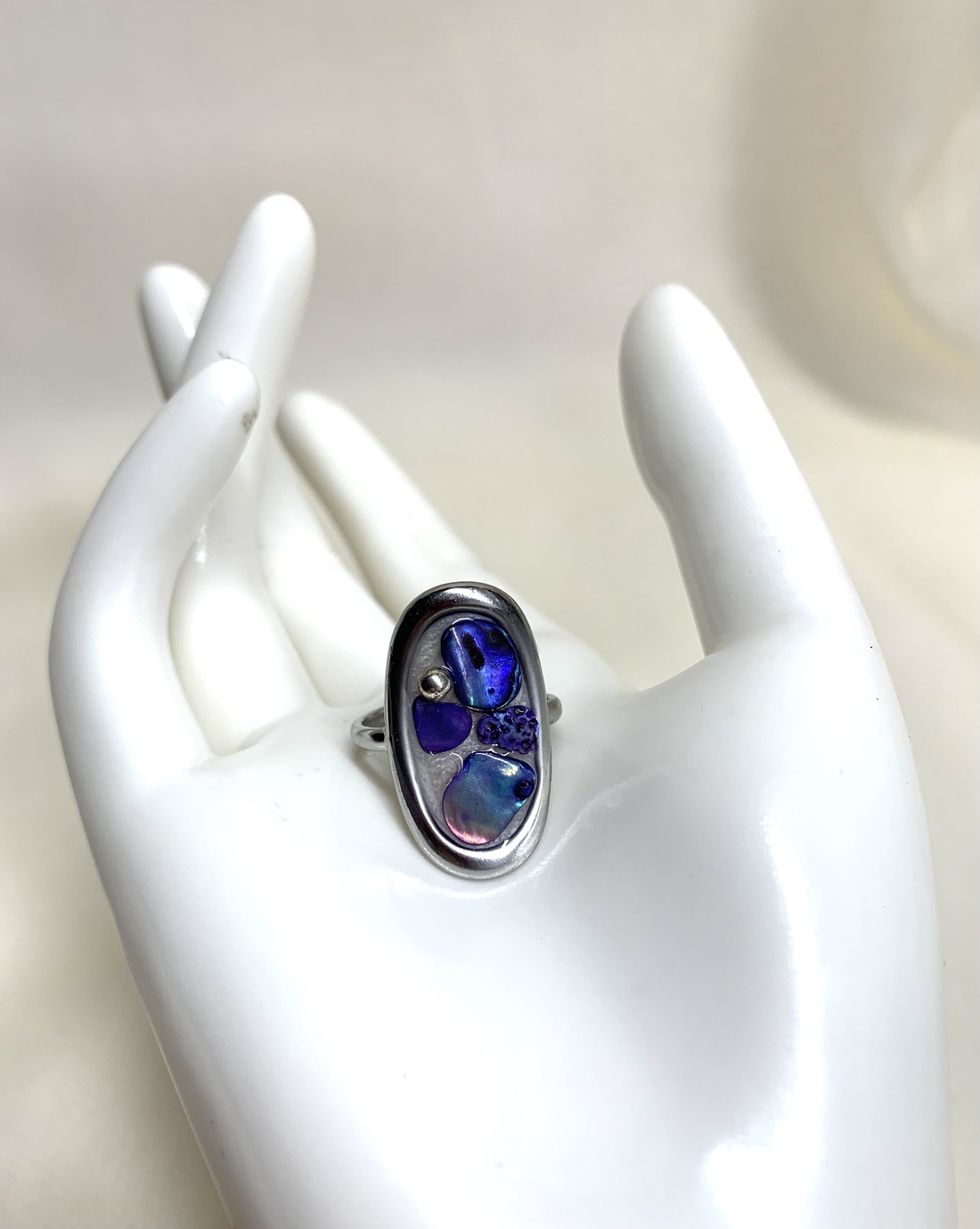 Inel cu scoici veritabile Abalone (Paua) 01165 - bijuterii - inele - inele cu figurine - Artynos.ro