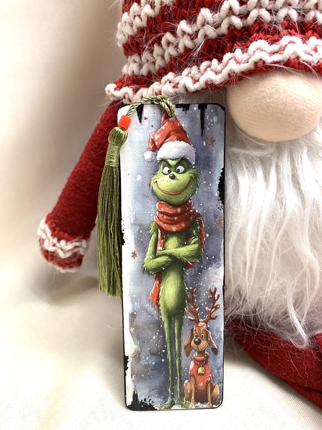 Semn de carte din lemn decorat manual 01200 - crăciun - cadouri de moș crăciun - cadouri de moș crăciun - Artynos.ro