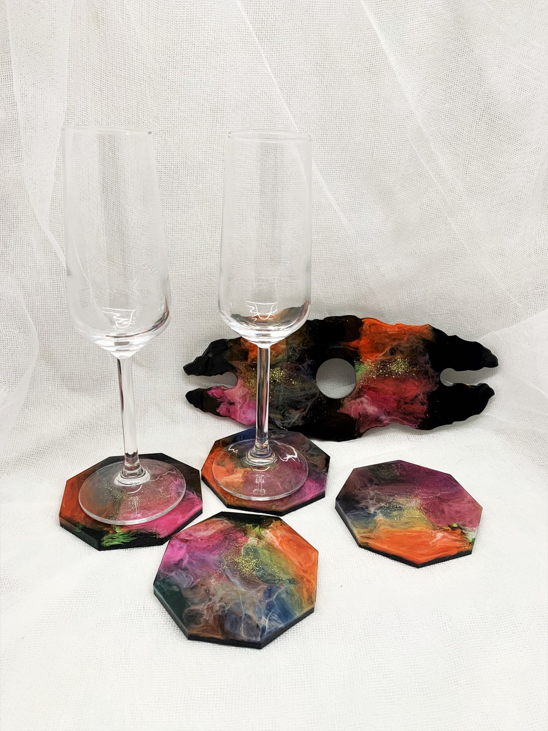  suport de pahare si sticla de vin - cadou 01205 - casă & stil de viață - set de cadou - Artynos.ro