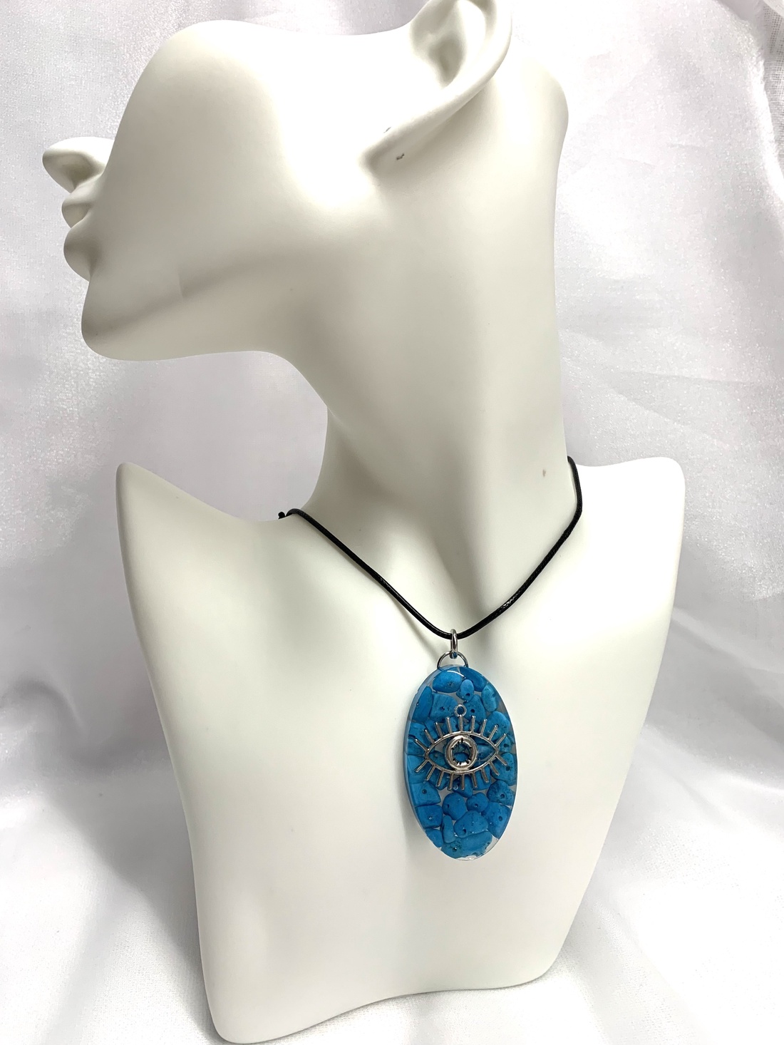 Colier cu pandantiv-talisman si pietre semipretioase 01206 - bijuterii - coliere - coliere din pietre semiprețioase - Artynos.ro