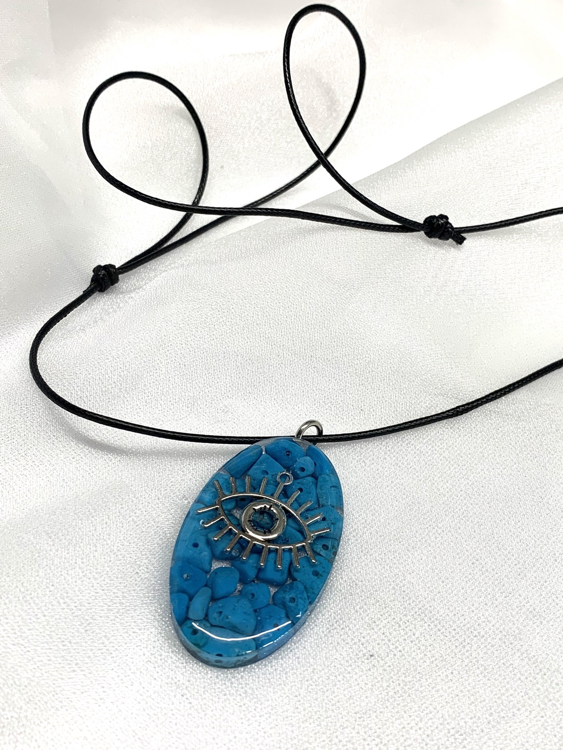 Colier cu pandantiv-talisman si pietre semipretioase 01206 - bijuterii - coliere - coliere din pietre semiprețioase - Artynos.ro