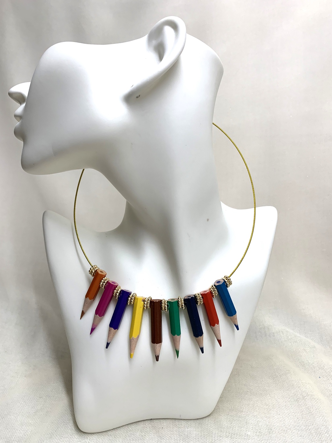Colier creioane colorate 00525 - bijuterii - coliere - chockere - Artynos.ro