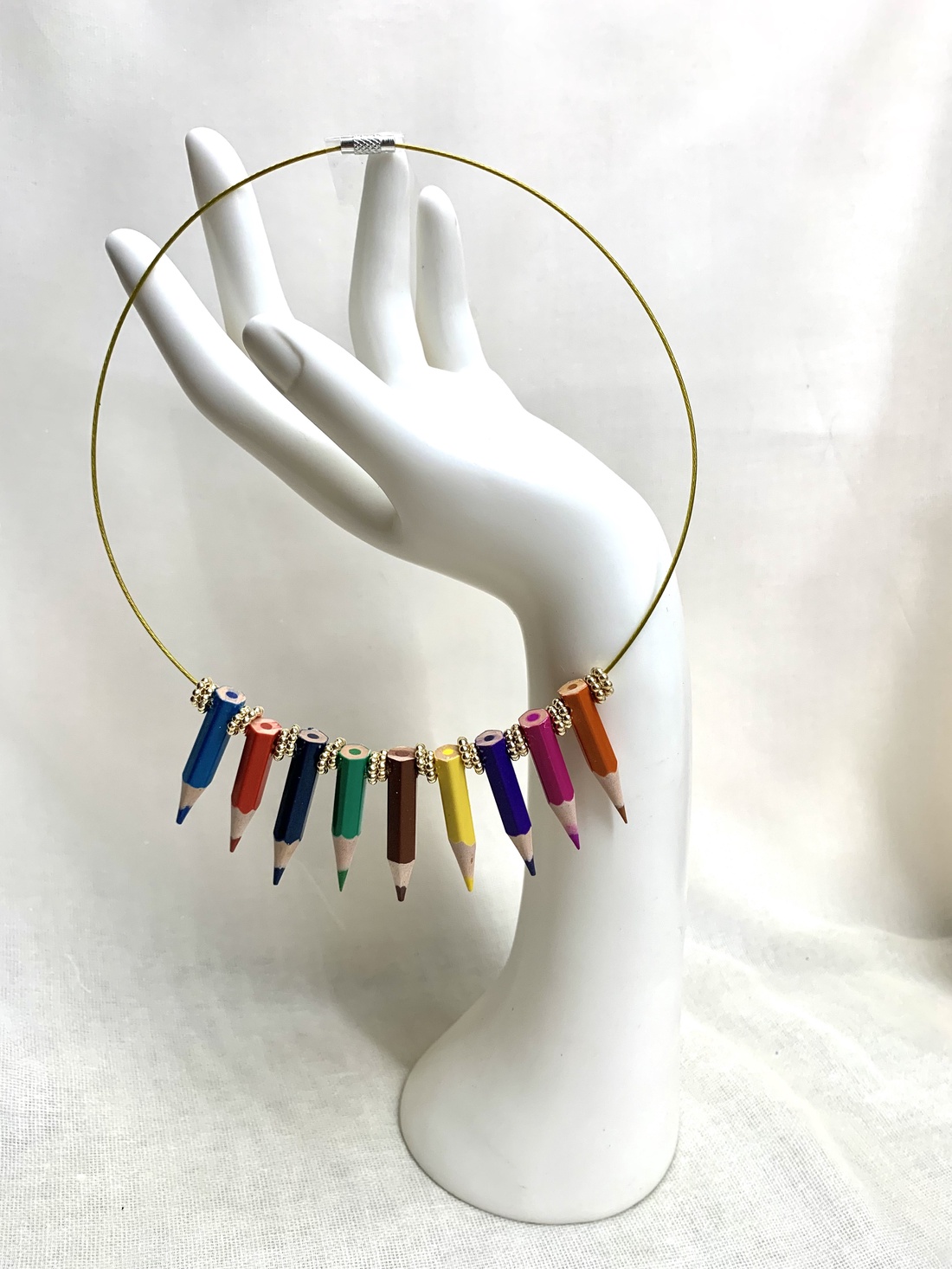 Colier creioane colorate 00525 - bijuterii - coliere - chockere - Artynos.ro