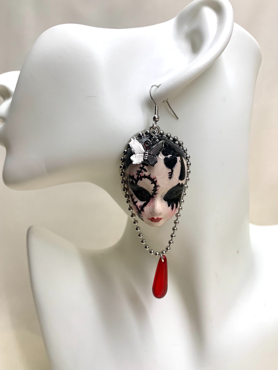 cercei modelati si pictati manual 01238 - bijuterii - cercei - cercei cu figurine - Artynos.ro