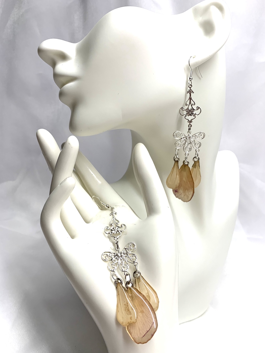 cercei cu Trandafiri 01286   - bijuterii - cercei - cercei din rășină - Artynos.ro