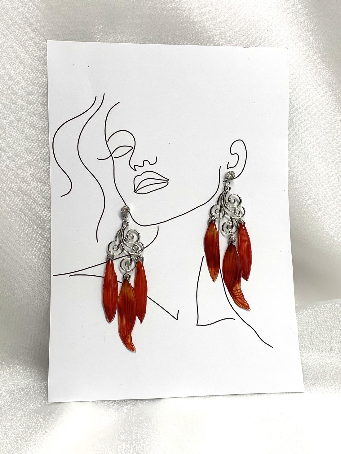 cercei cu Floarea Soarelui 01287 - bijuterii - cercei - cercei din rășină - Artynos.ro