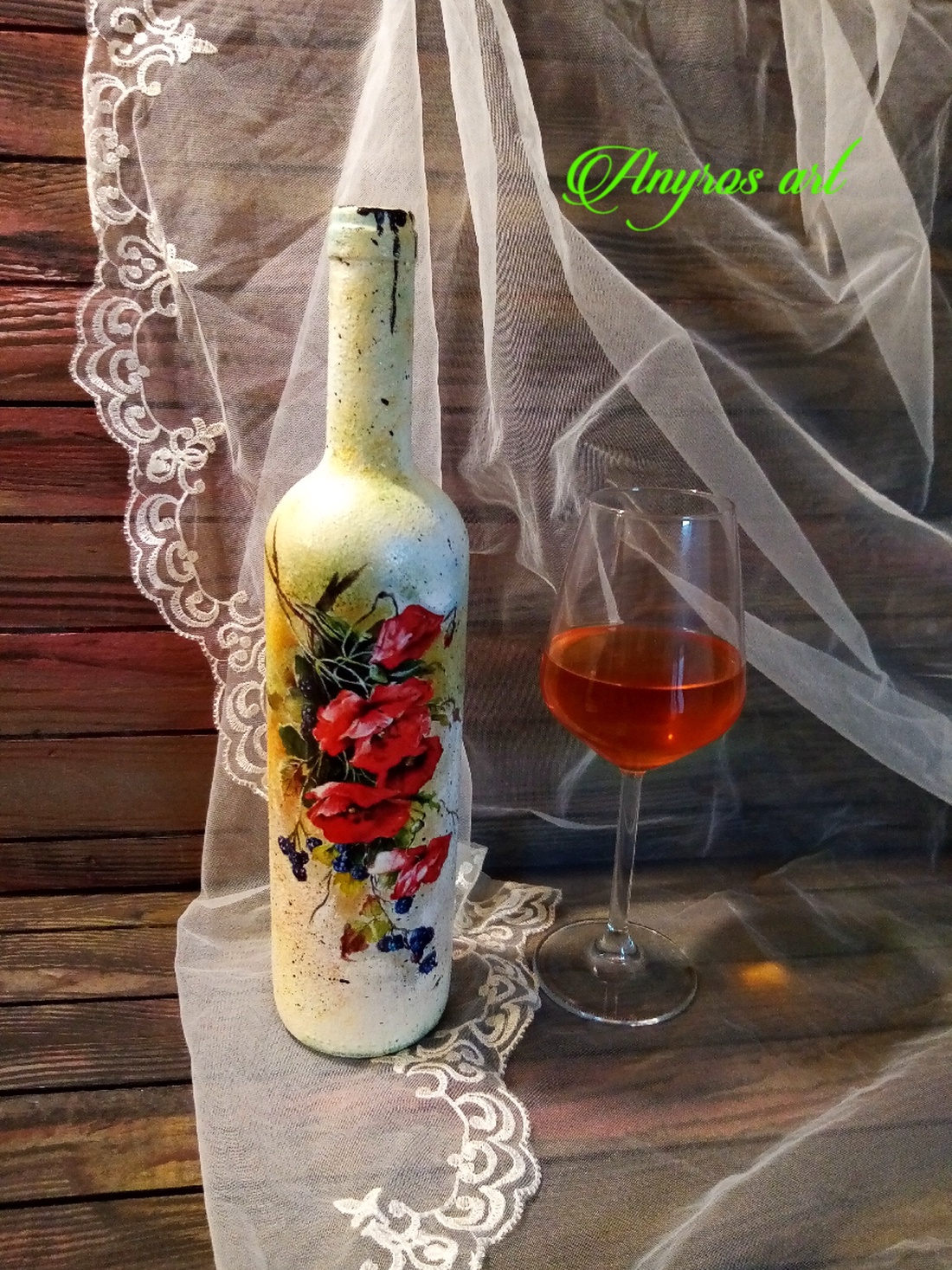 Cutie+sticla de vin-cadou pentru barbati 01291 - accesorii nuntă - amintiri și cadouri de nuntă - cadou nuntă - pahar de nuntă, set de sticlă - Artynos.ro