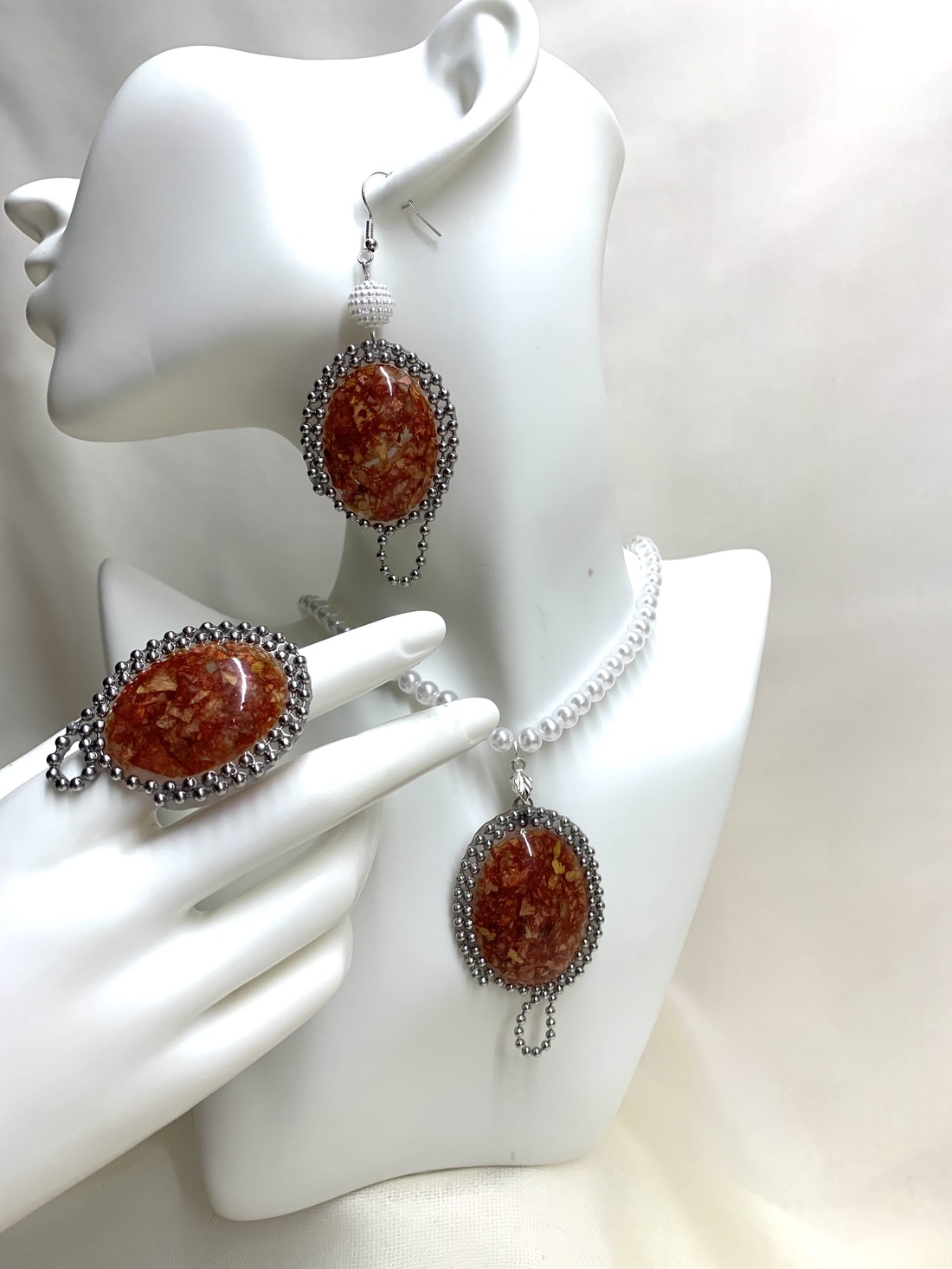 Set bijuterii cu Trandafiri 01322 - bijuterii - seturi de bijuterii - Artynos.ro