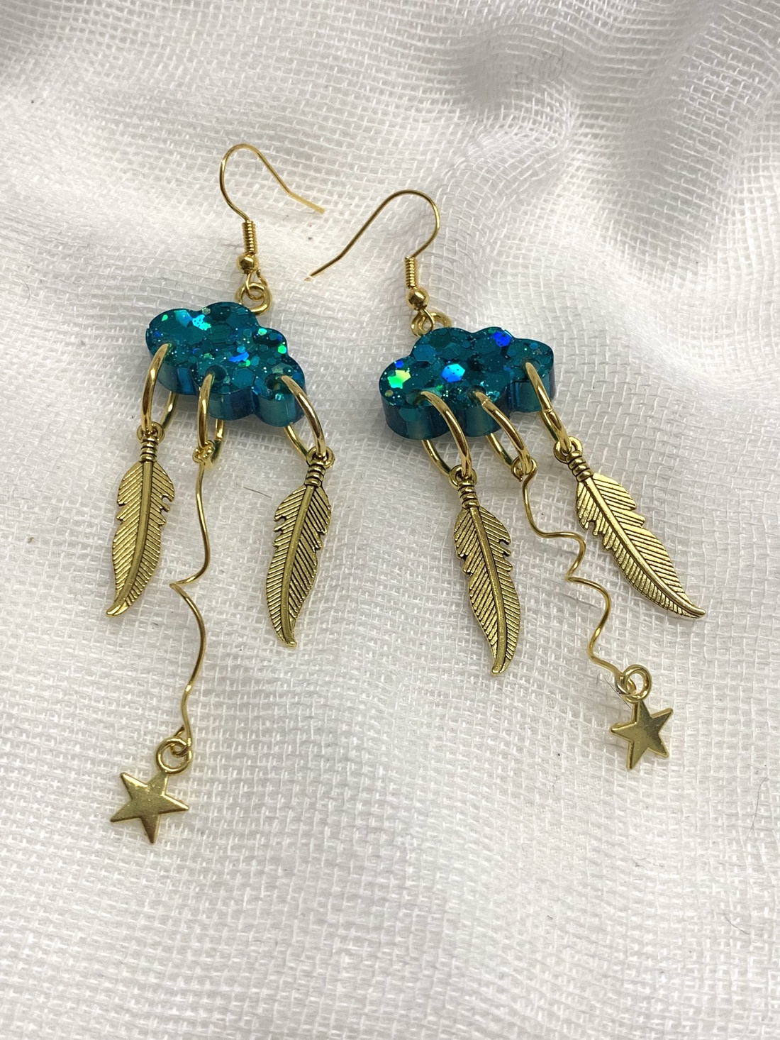 Cercei handmade din rasina 01328 - bijuterii - cercei - cercei din rășină - Artynos.ro