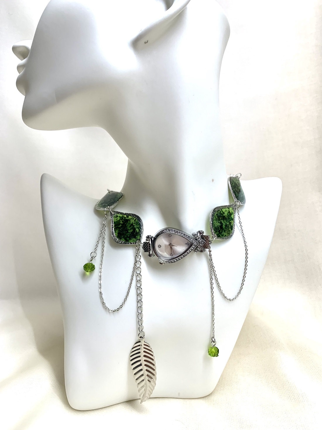 Colier-pandantiv cu Orhidee si ceas 01344 - bijuterii - coliere - coliere cu pandative - Artynos.ro