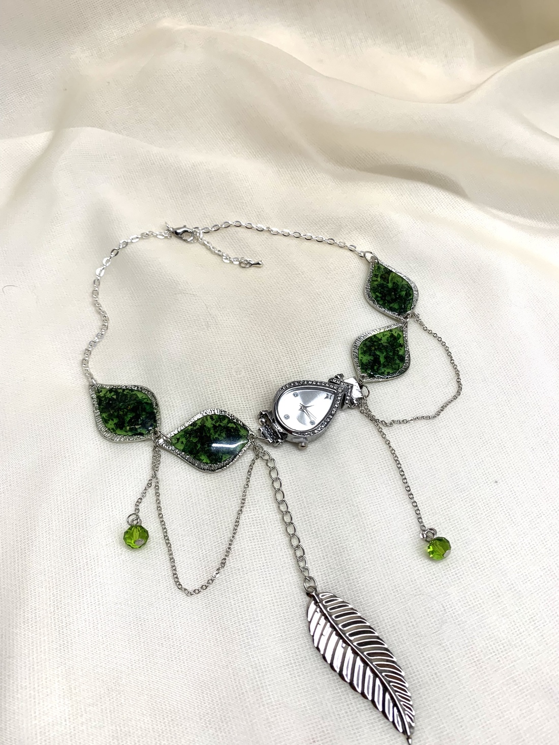 Colier-pandantiv cu Orhidee si ceas 01344 - bijuterii - coliere - coliere cu pandative - Artynos.ro