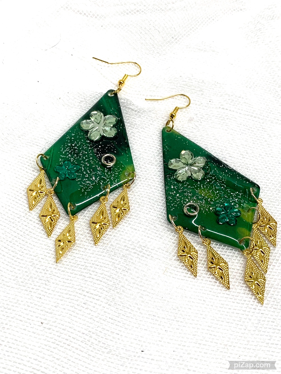 Cercei pictati manual 01356 - bijuterii - cercei - cercei din rășină - Artynos.ro