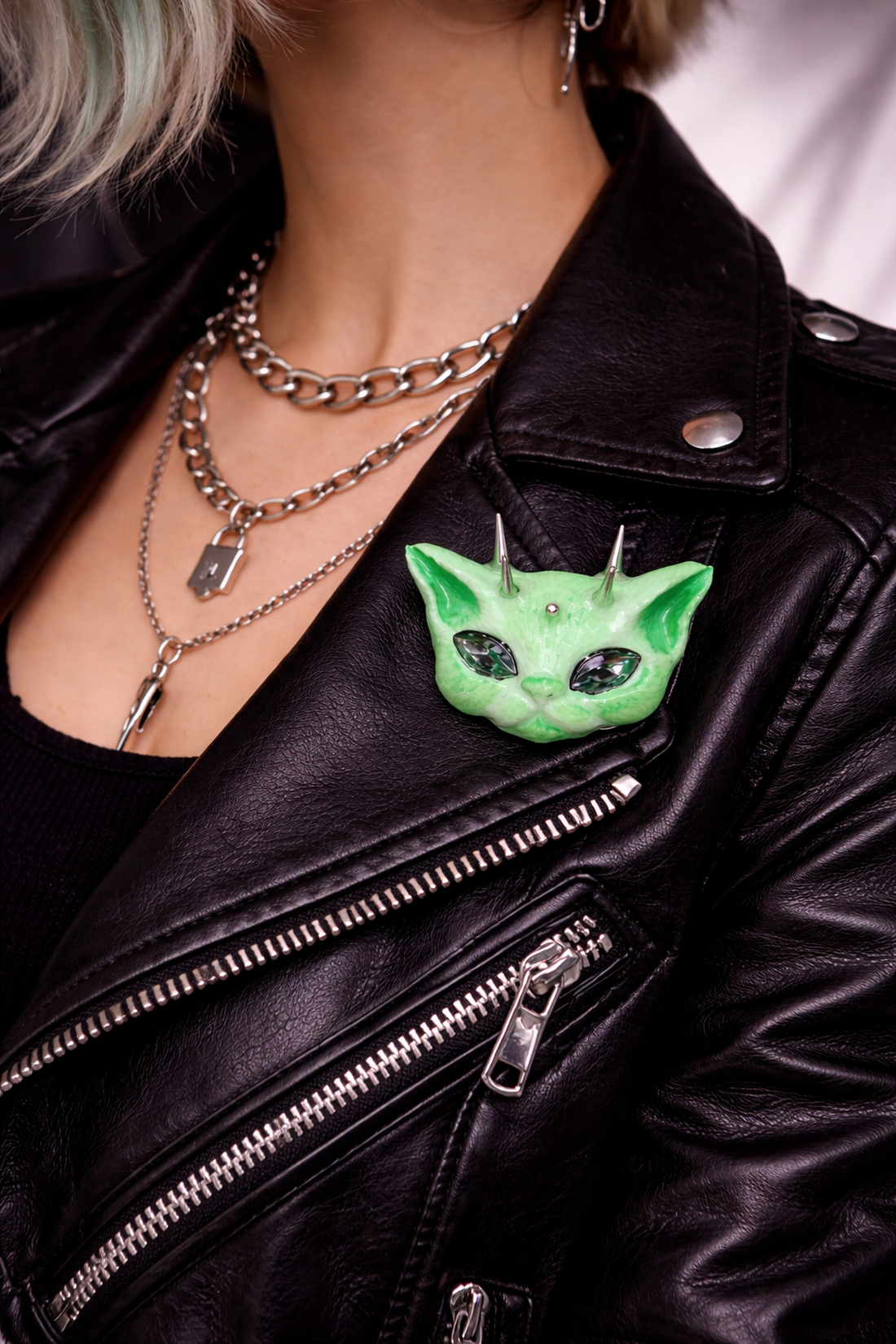 Broșă -pisică-cadouri femei 01306 - bijuterii - broșe - Artynos.ro