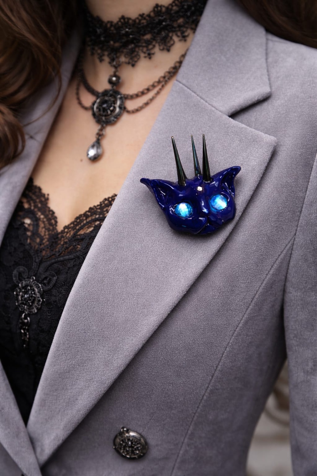 Broșă -pisică-cadouri femei 01303 - bijuterii - broșe - Artynos.ro